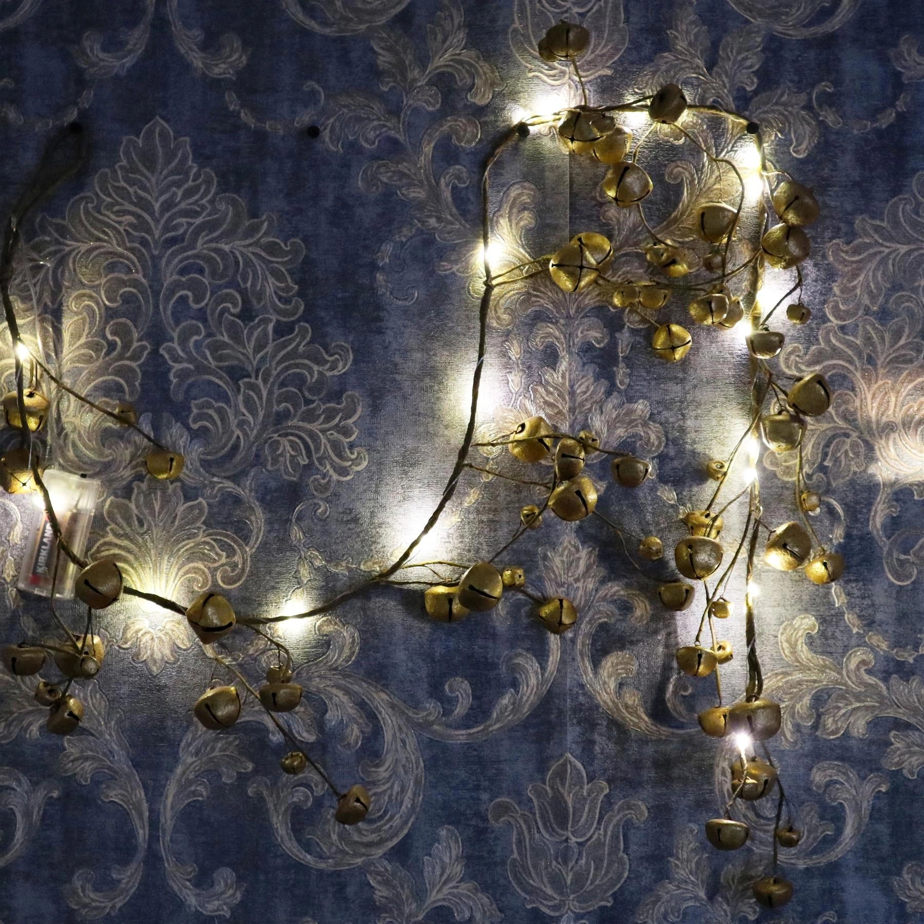 Christmas Wall Home Decorative Hanging LED Golden Bells Xmas Party Decorations