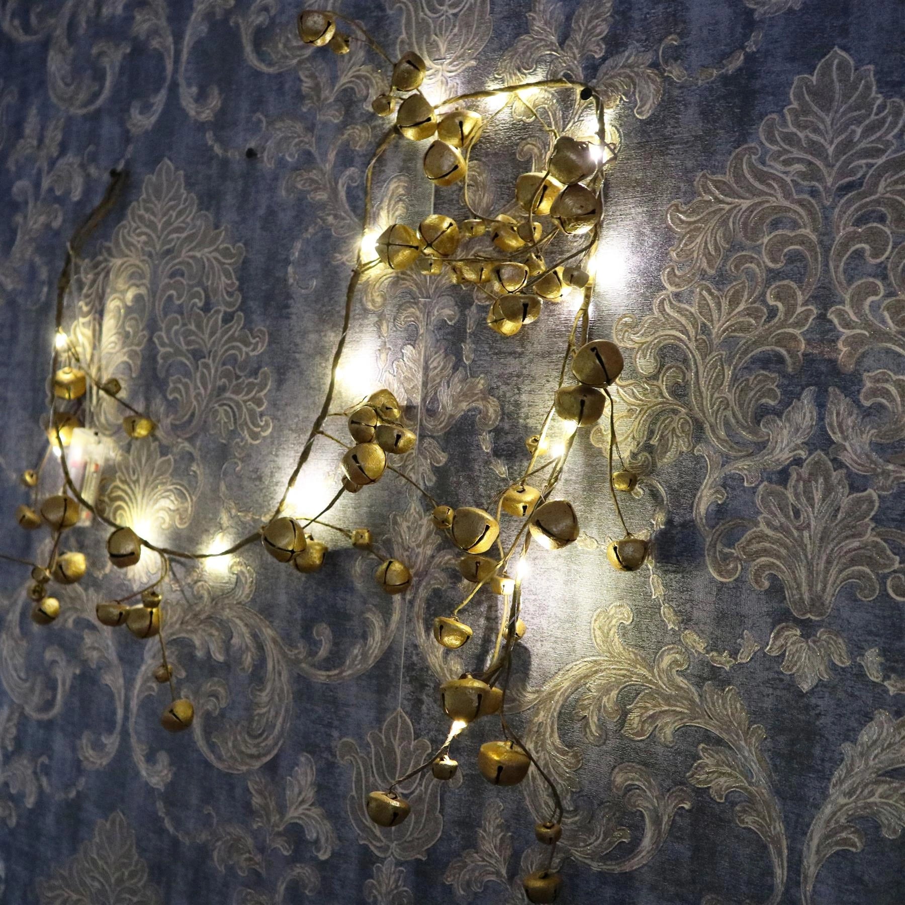 Christmas Wall Home Decorative Hanging LED Golden Bells Xmas Party Decorations