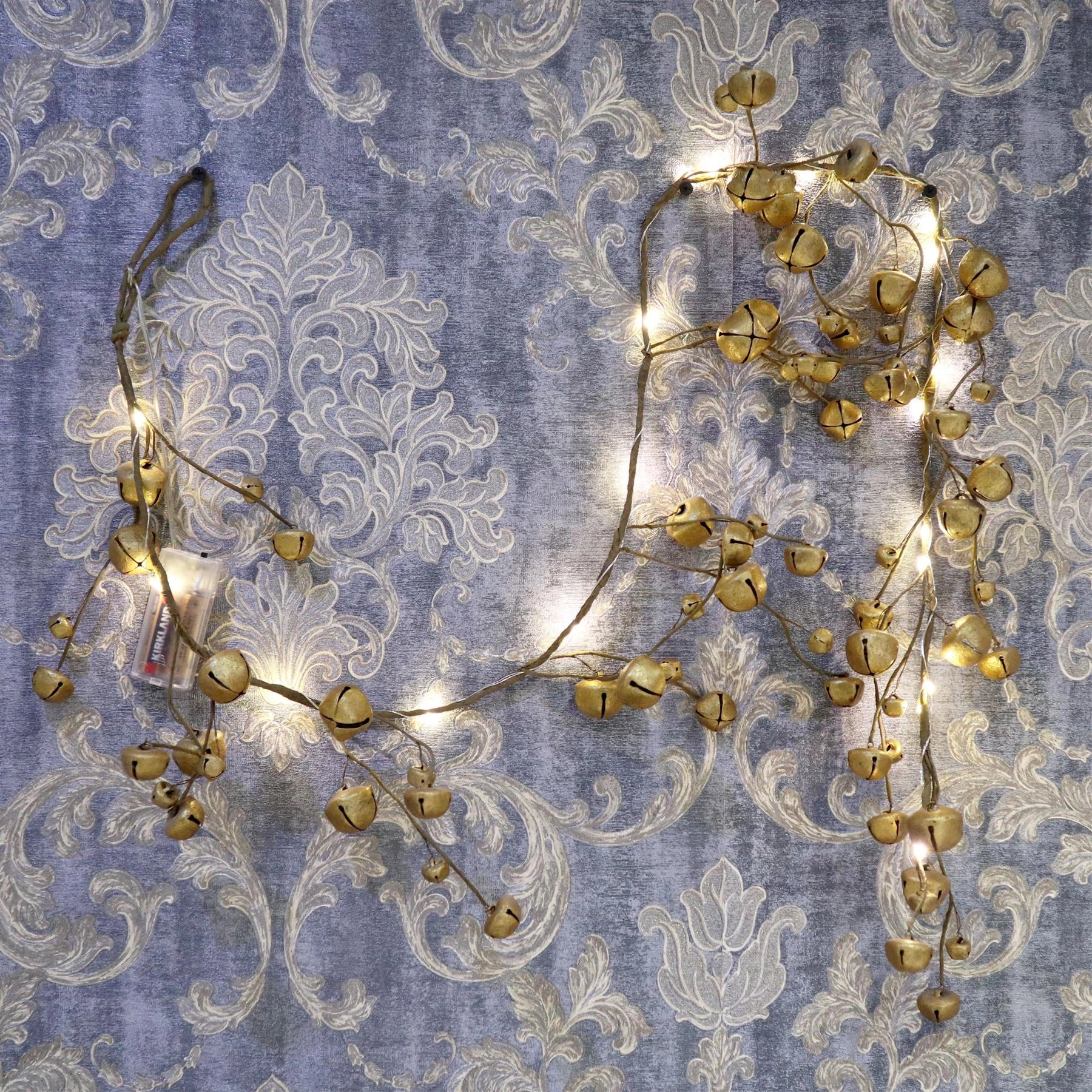 Christmas Wall Home Decorative Hanging LED Golden Bells Xmas Party Decorations
