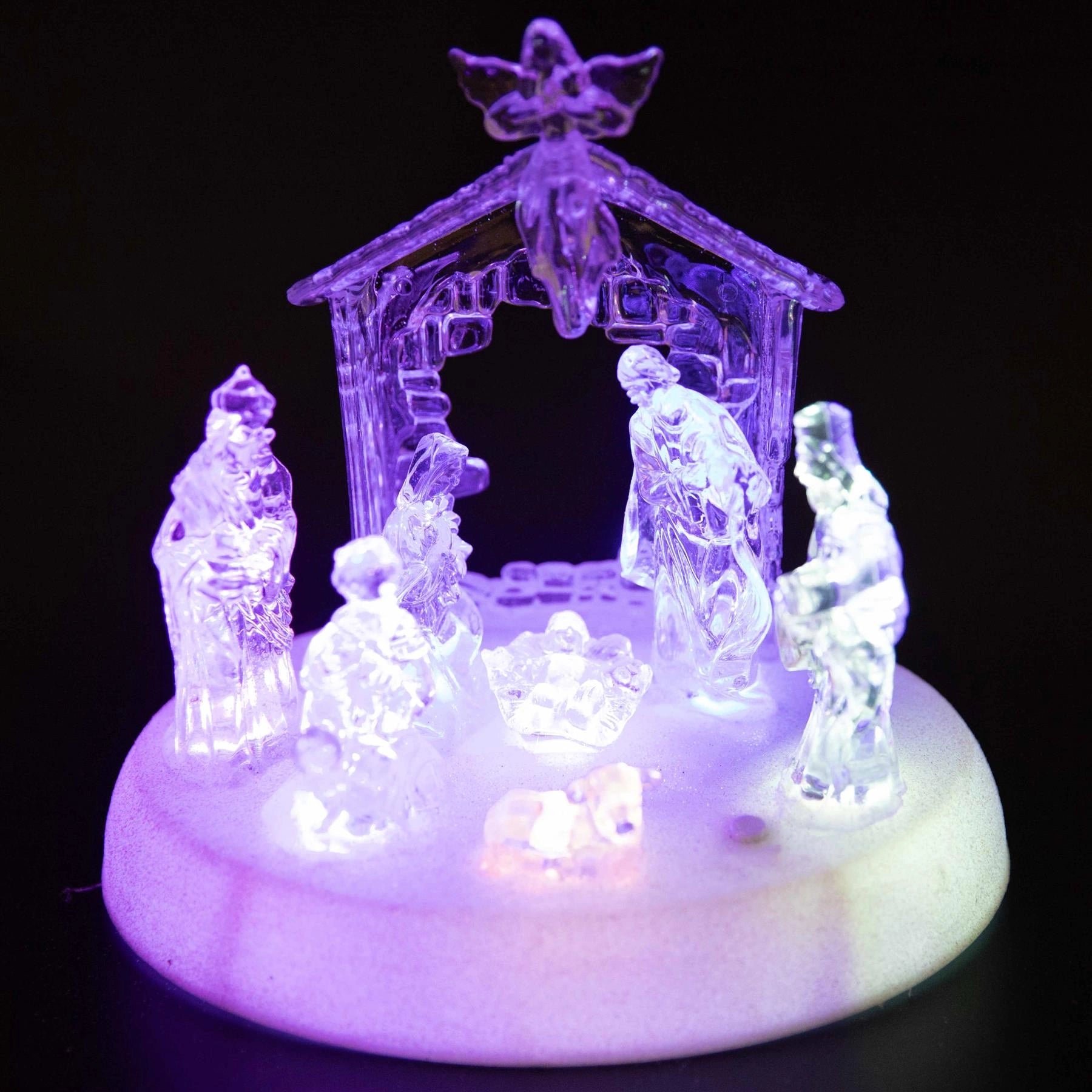 Pre-Lit LED Light Up Musical Merry Christmas Nativity Scene Xmas Home Decoration