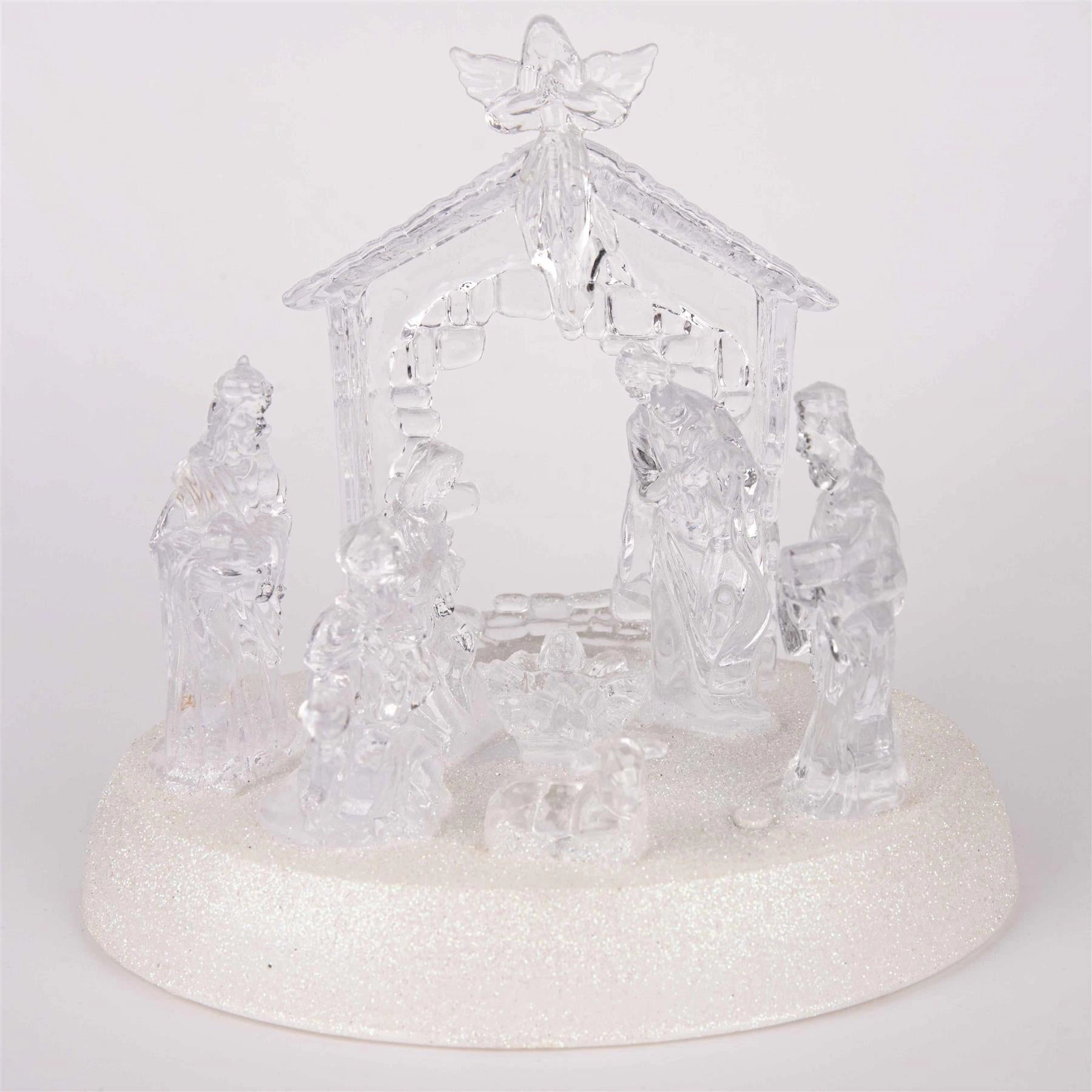 Pre-Lit LED Light Up Musical Merry Christmas Nativity Scene Xmas Home Decoration