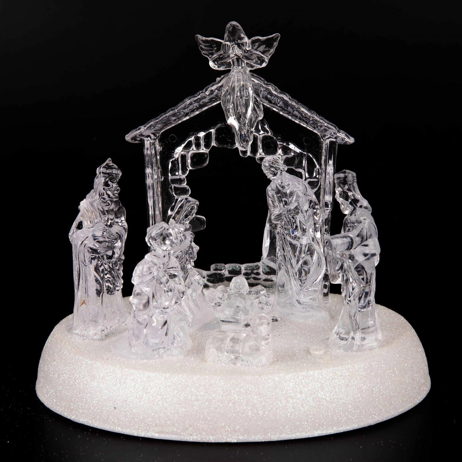 Pre-Lit LED Light Up Musical Merry Christmas Nativity Scene Xmas Home Decoration