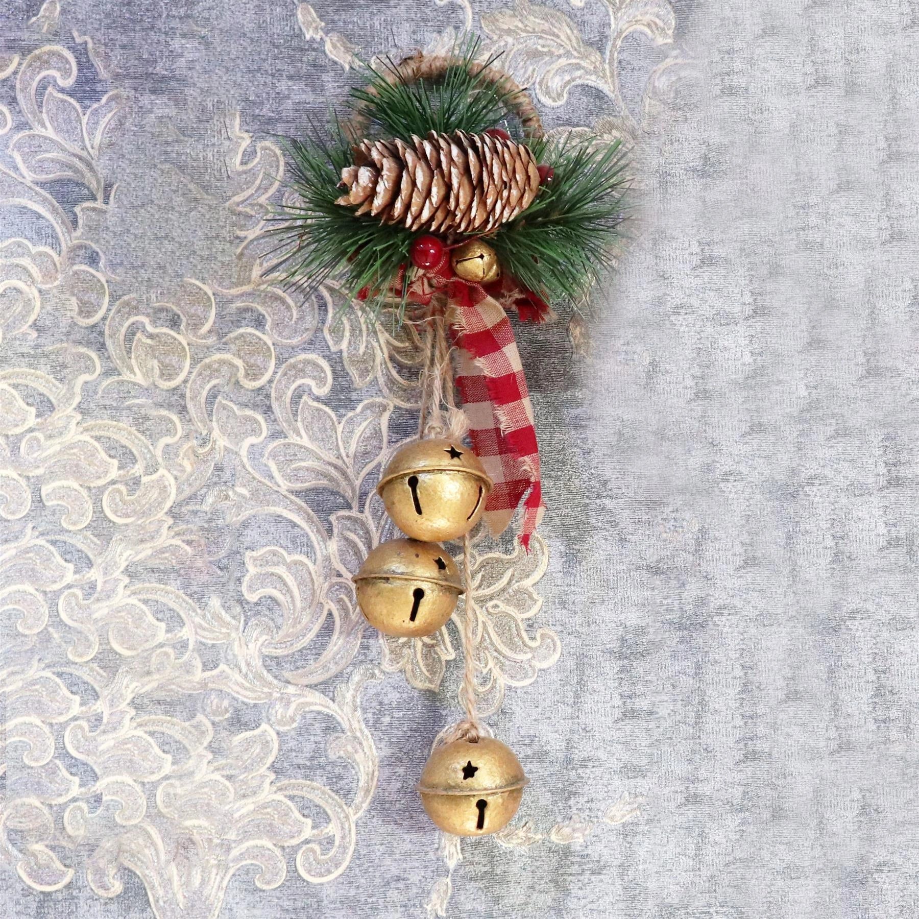 Christmas Home Decor Wall Door Hanging Decorative Golden Bells Xmas Art & Craft