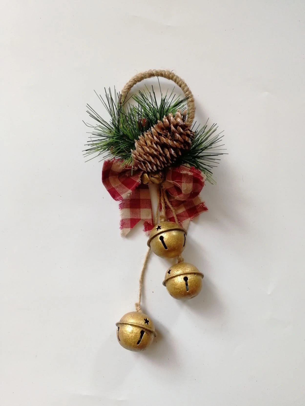 Christmas Home Decor Wall Door Hanging Decorative Golden Bells Xmas Art & Craft