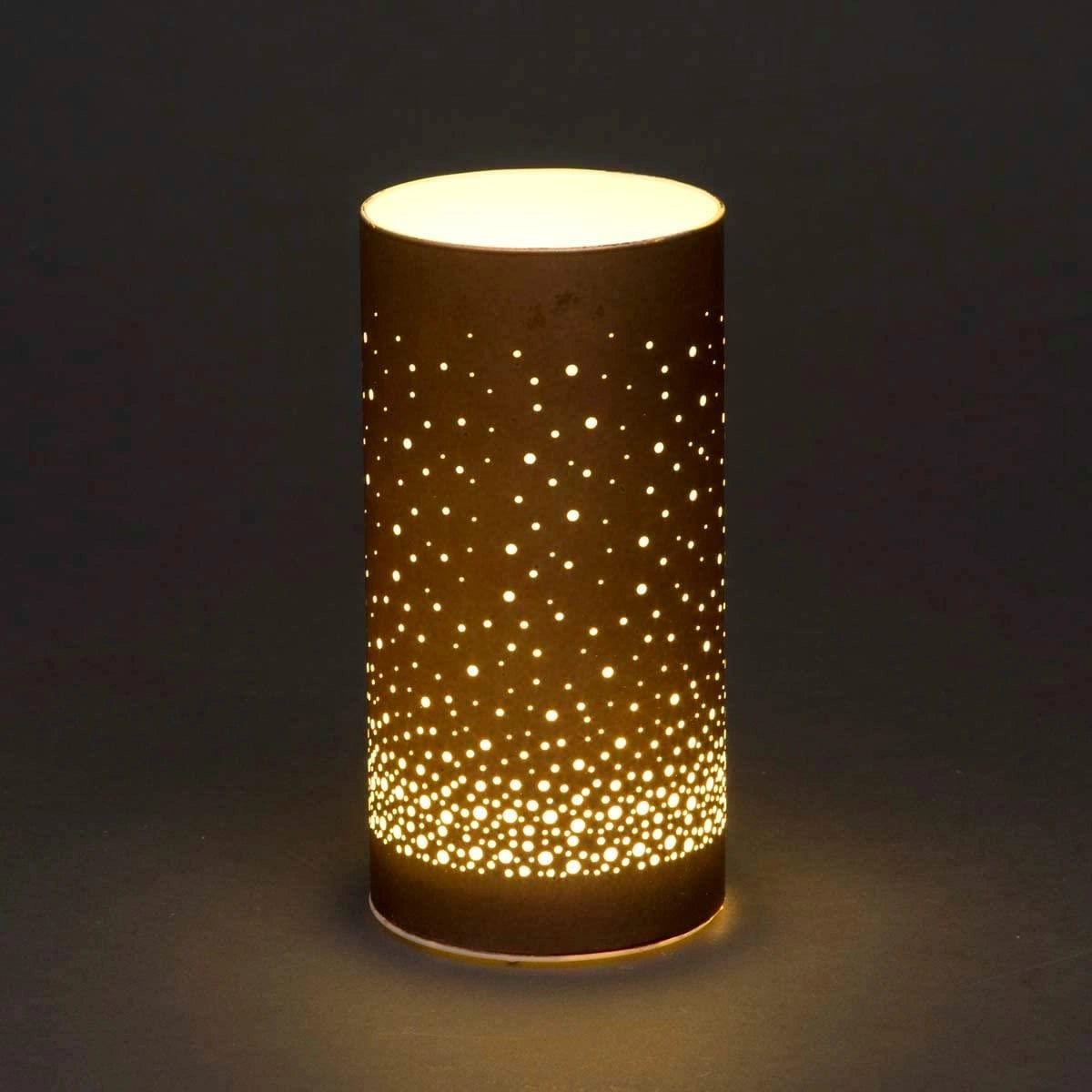 15Cm Christmas Decorated Vase Table Snowfall Scene Copper