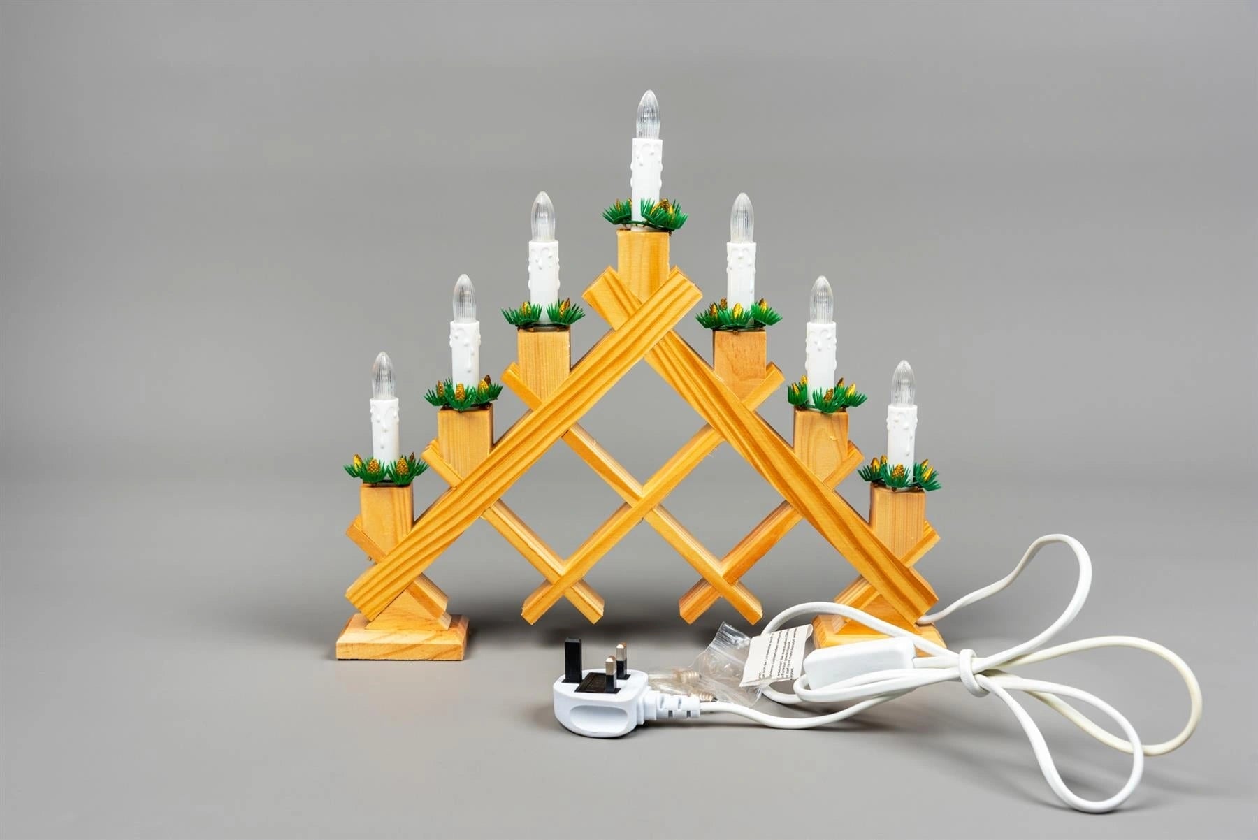 Christmas Wooden LED Candle Bridge Arch Pre Lit Tabletop Xmas Window Home Decor