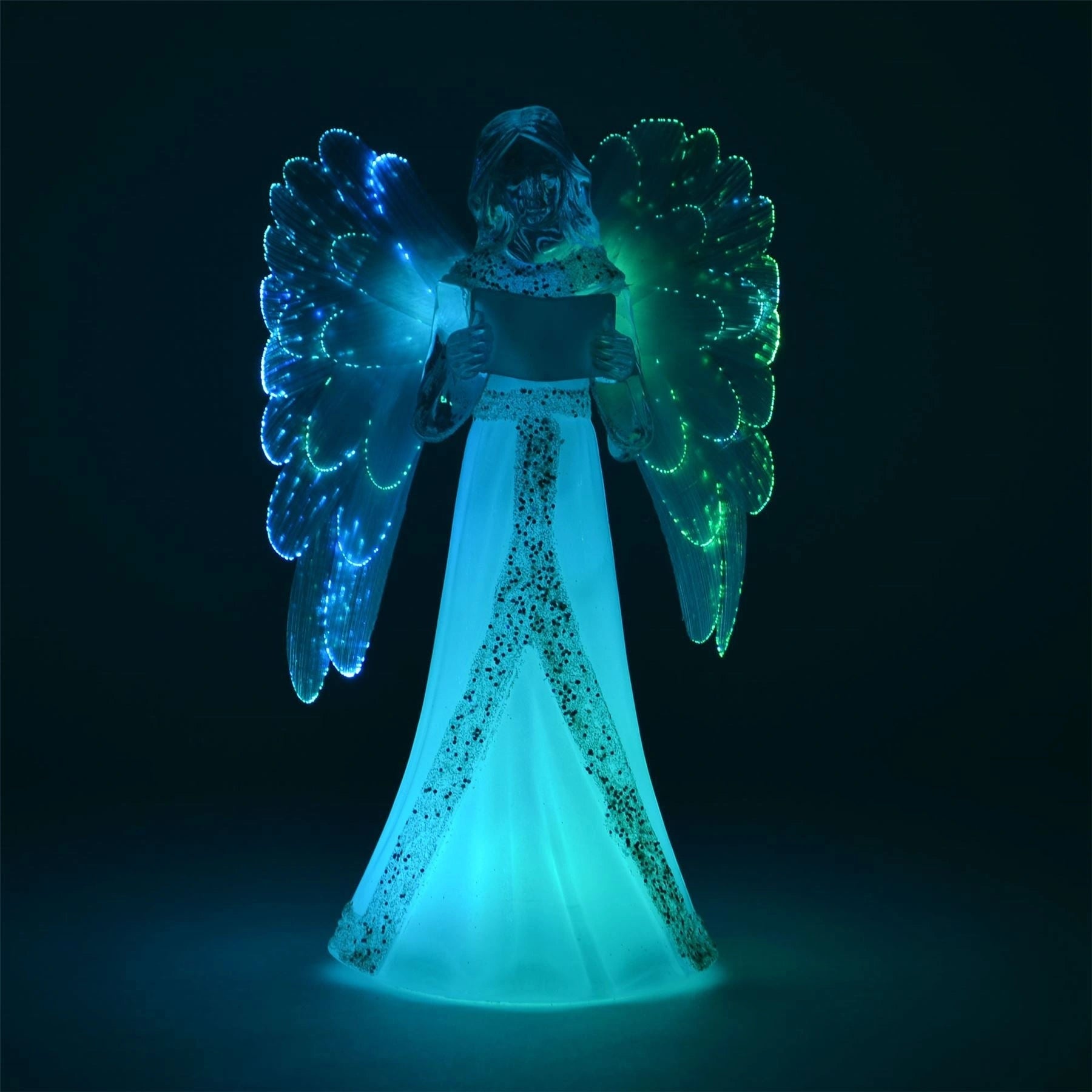 21Cm Christmas Angel White Colour Changing Light Xmas Decoration