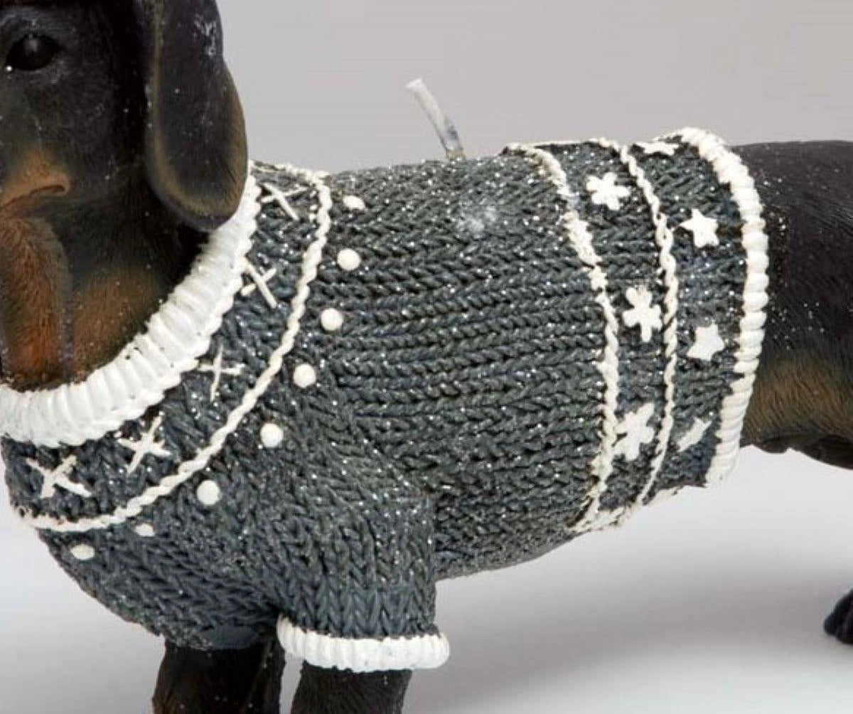 Christmas Candle Decorative Dachshund Dog Figurine Table Xmas Decoration Gift UK