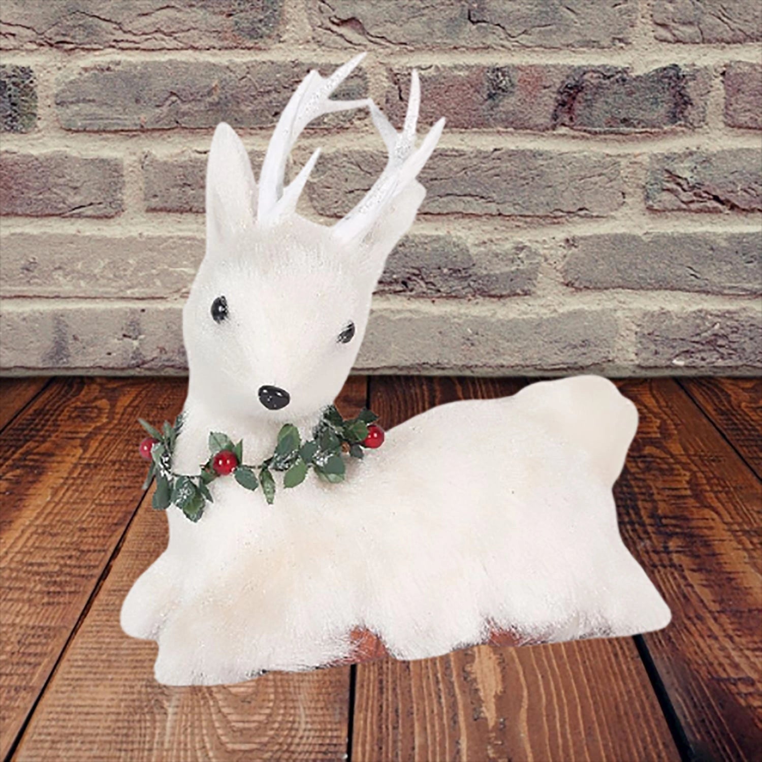 Christmas Lying Deer Figurine Showpieces Xmas Home Office Art Table Decorations