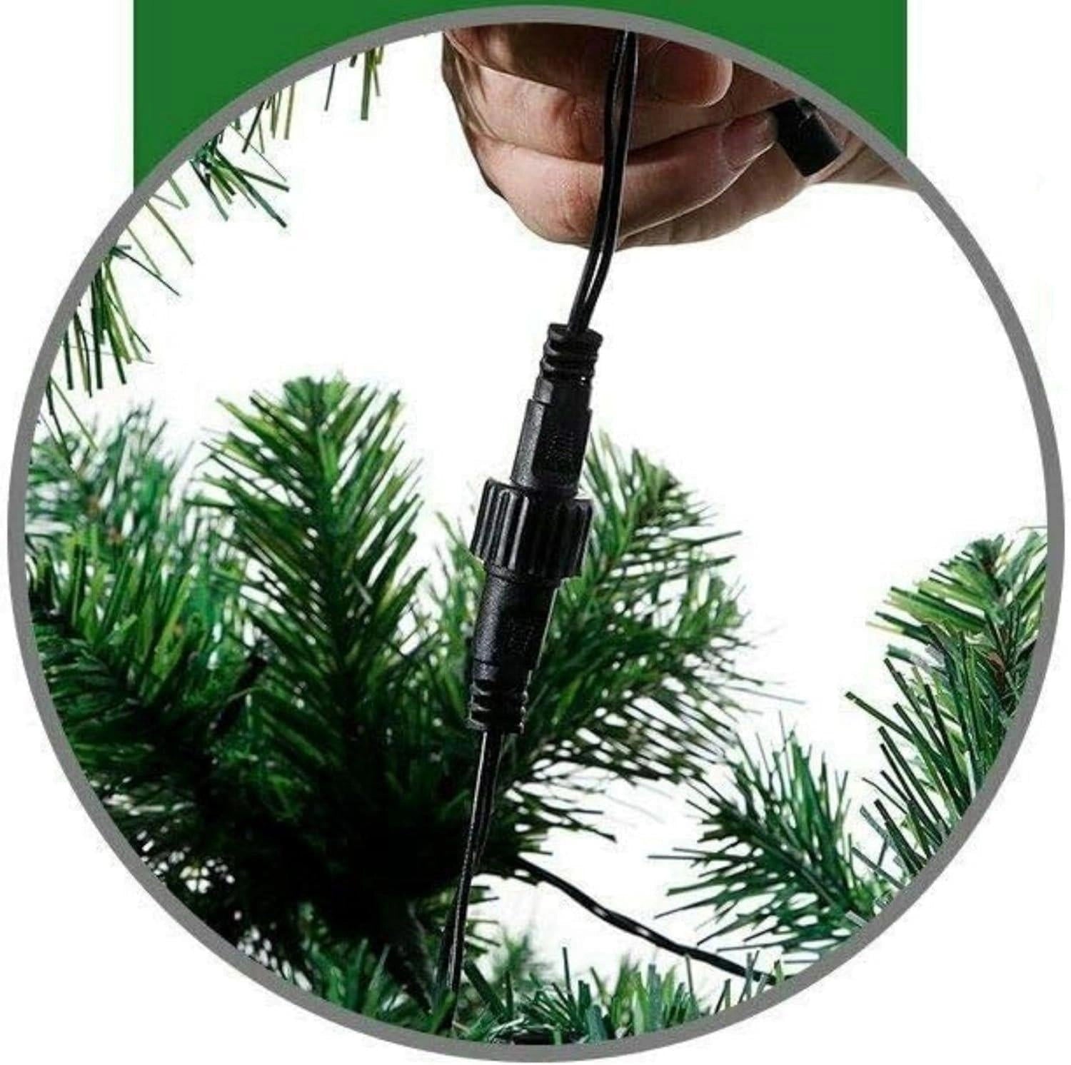 Pre-Lit Christmas Tree Green LED Lights Bushy Pine Outdoor XMAS Home Decor 5FT