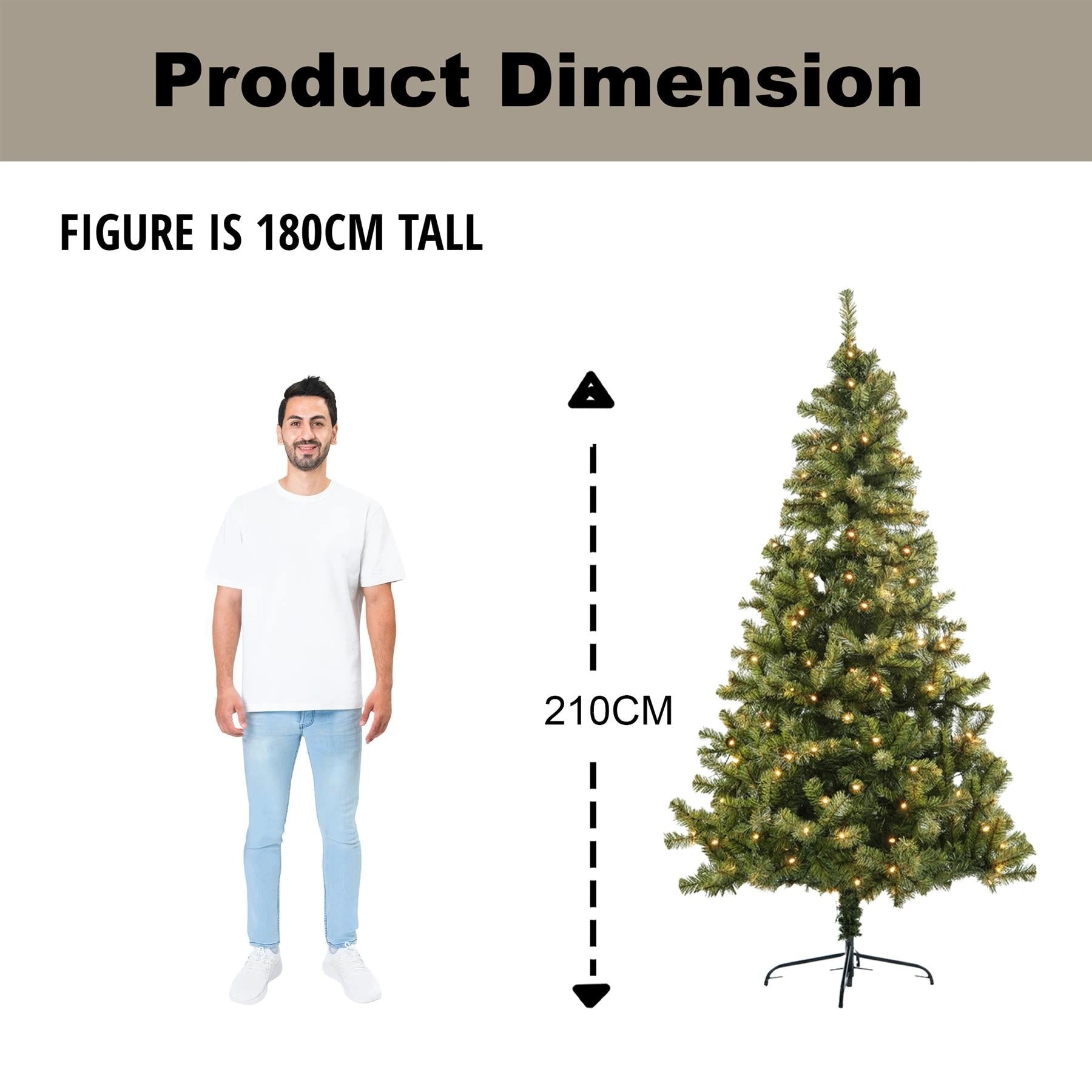 Pre-Lit Christmas Tree Green LED Lights Bushy Pine Outdoor XMAS Home Decor 7FT