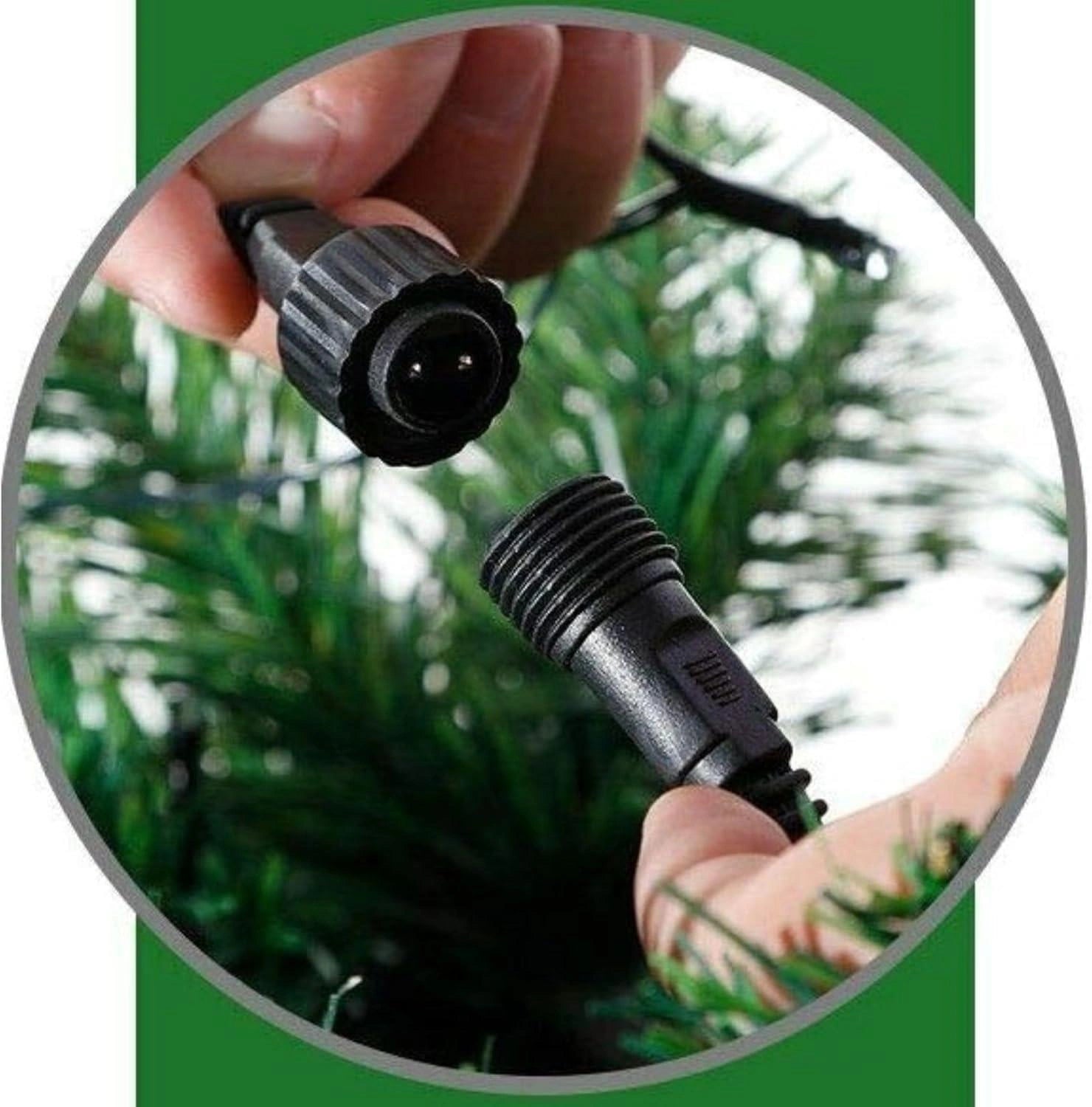 Pre-Lit Christmas Tree Green LED Lights Bushy Pine Outdoor XMAS Home Decor 7FT