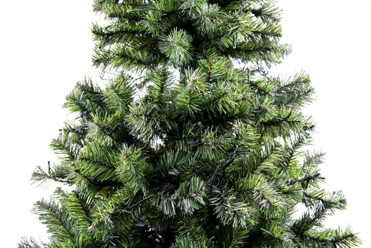 Pre-Lit Christmas Tree Green LED Lights Bushy Pine Outdoor XMAS Home Decor 6FT