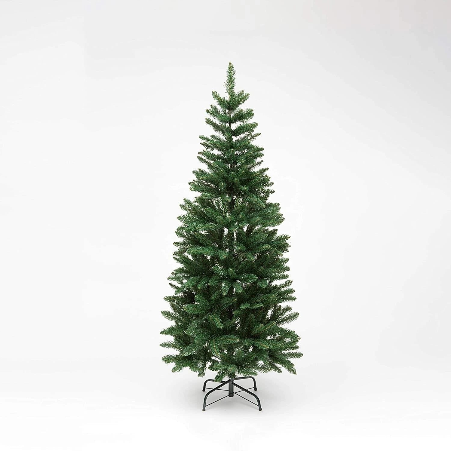 Slim Christmas Tree Pencil Tips Green Artificial Bushy Pine XMAS Home Decor 5FT