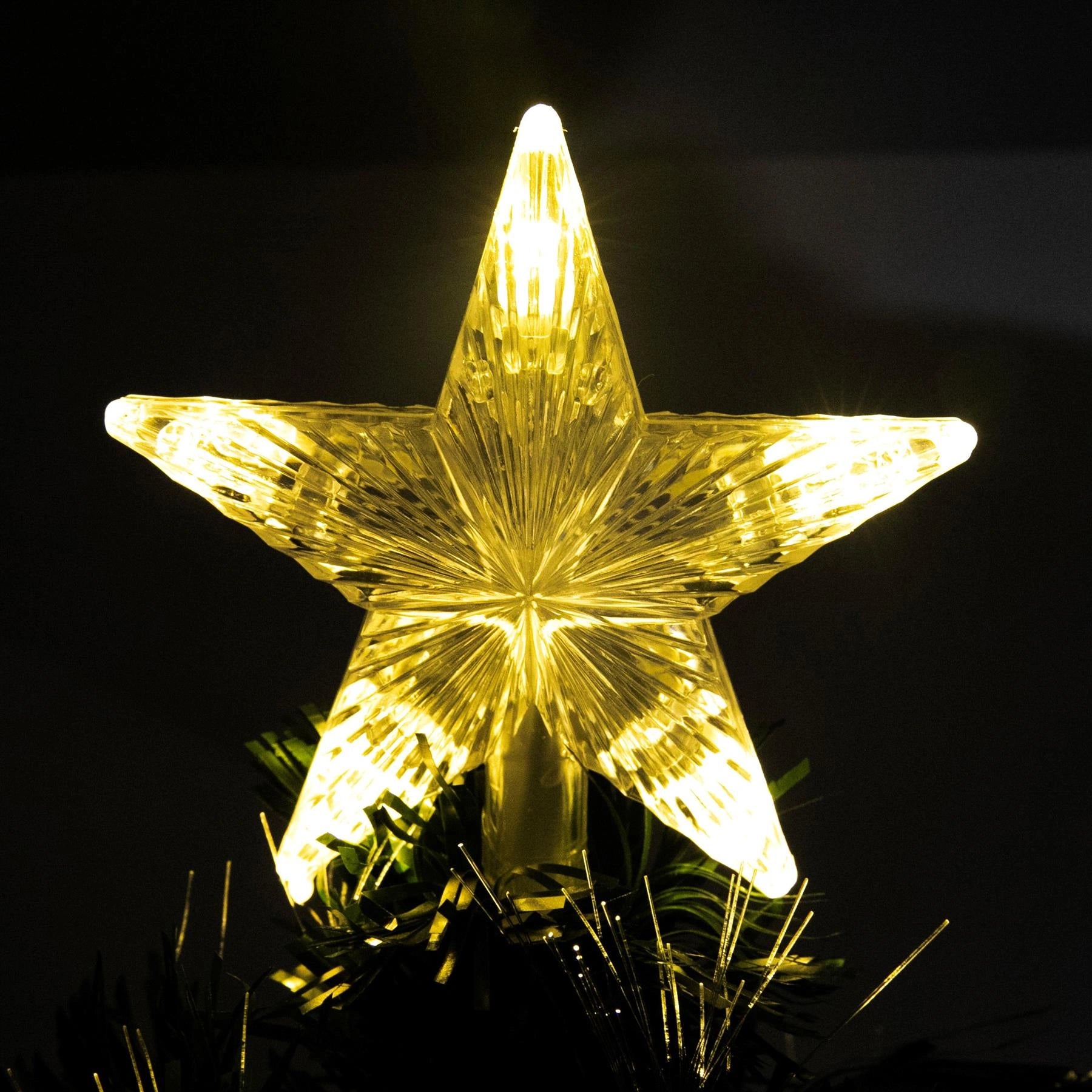 4FT Fibre Optic Christmas Tree Pre-Lit Bushy LED Ribbon-Bows Xmas Home Decor