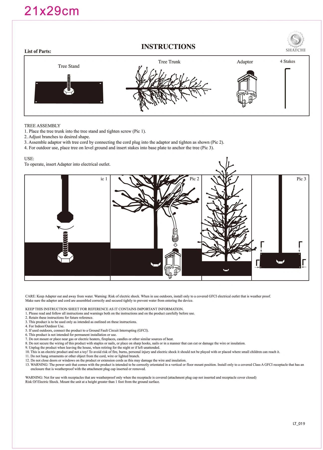 Christmas LED Twig Tree Pre-lit Birch Indoor Outdoor Garden Xmas Home Decor 5FT