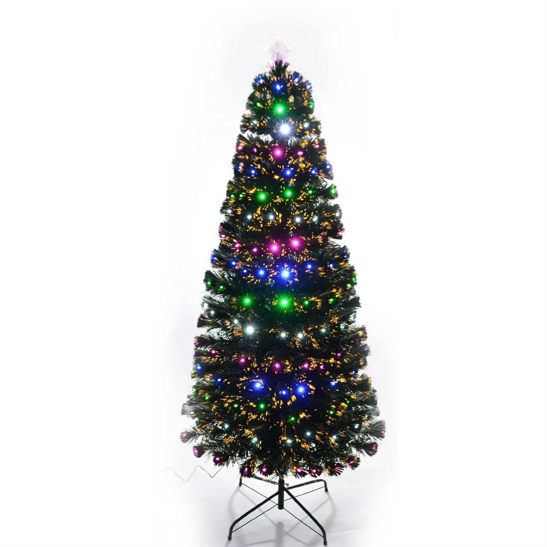 Pre-Lit Christmas Tree Fiber Optic Pine LED Lights Xmas Home Decor Galactic 4FT