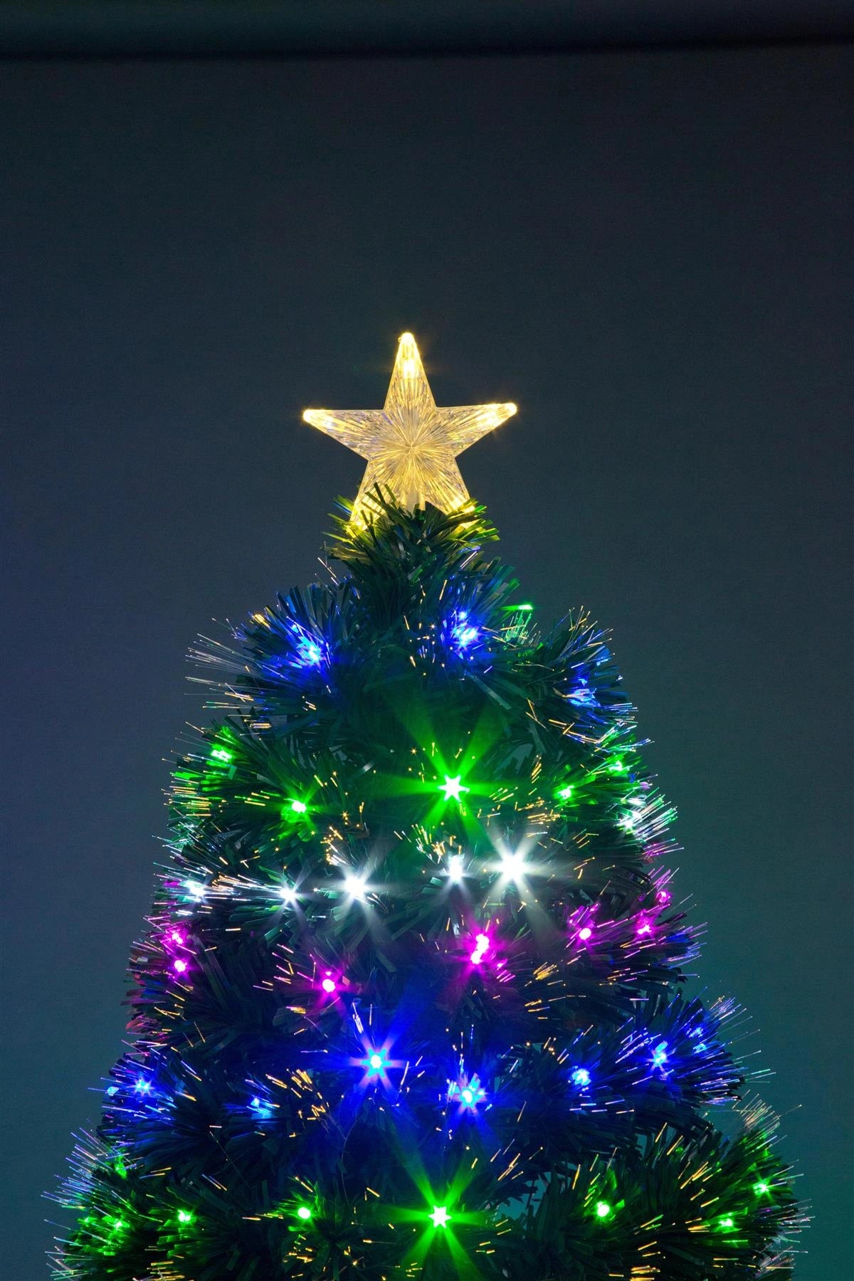 Pre-Lit Christmas Tree Fiber Optic Pine LED Lights Xmas Home Decor Galactic 4FT