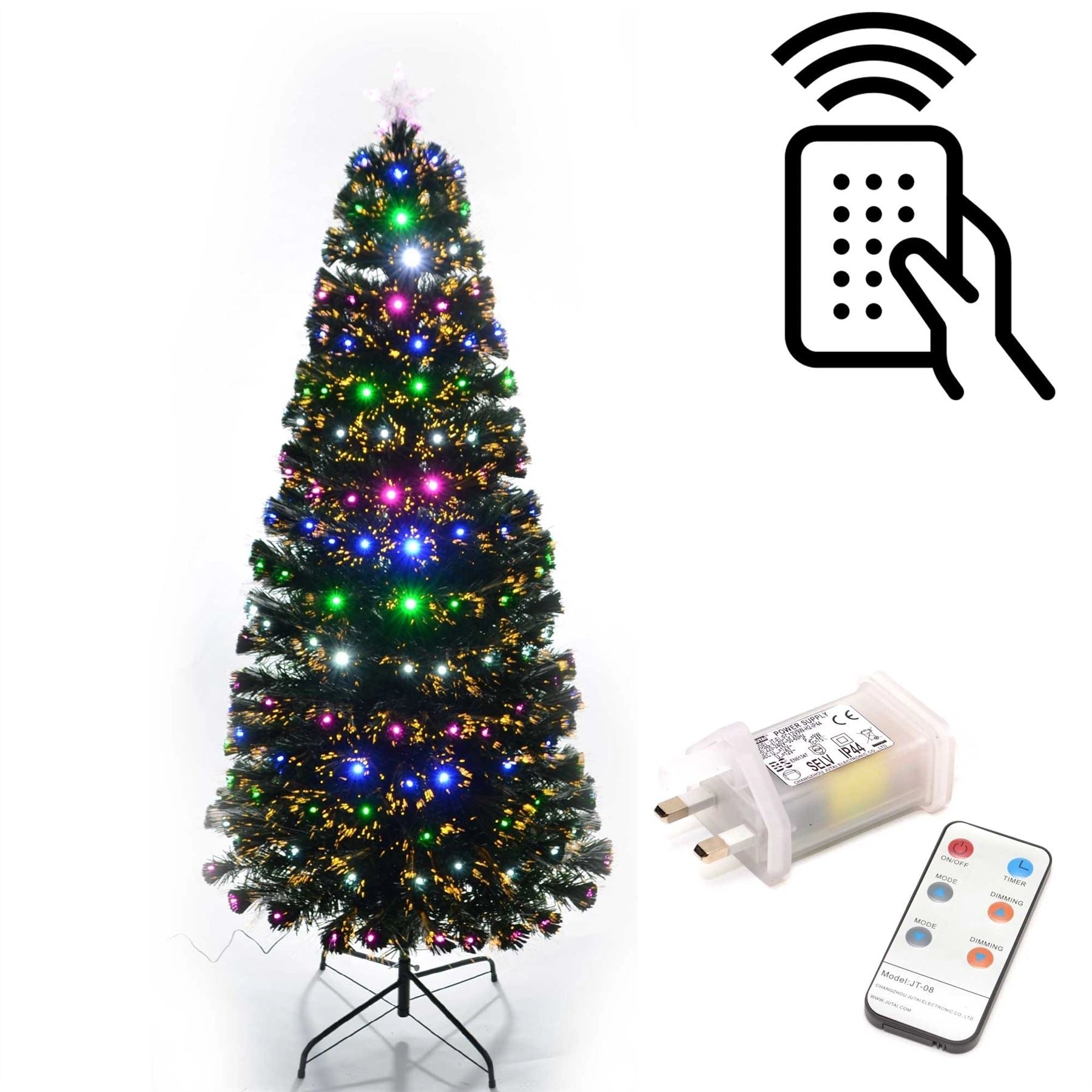 Pre-Lit Christmas Tree Fiber Optic Pine LED Lights Xmas Home Decor Galactic 4FT