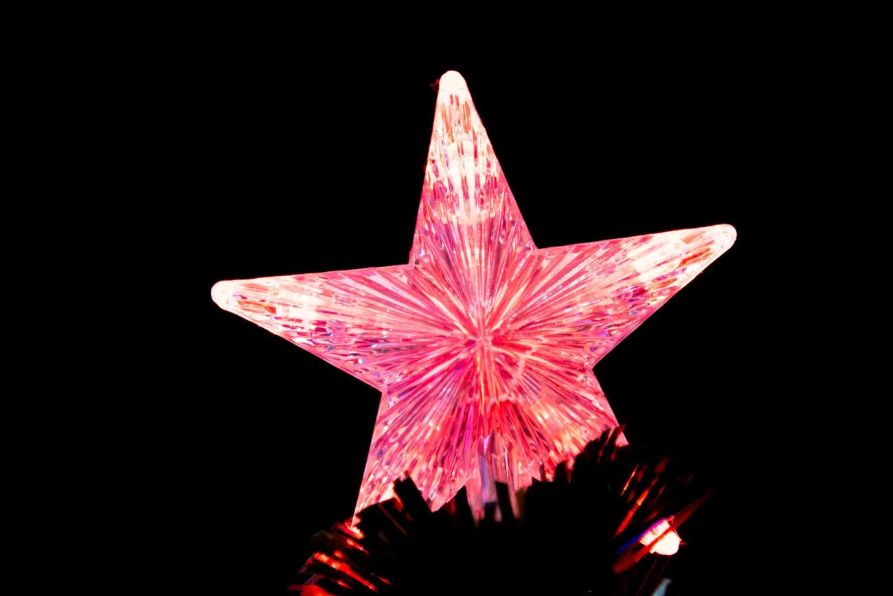 Pre-Lit Christmas Tree Fiber Optic Pine LED Lights Xmas Decor Galactic Star 3FT