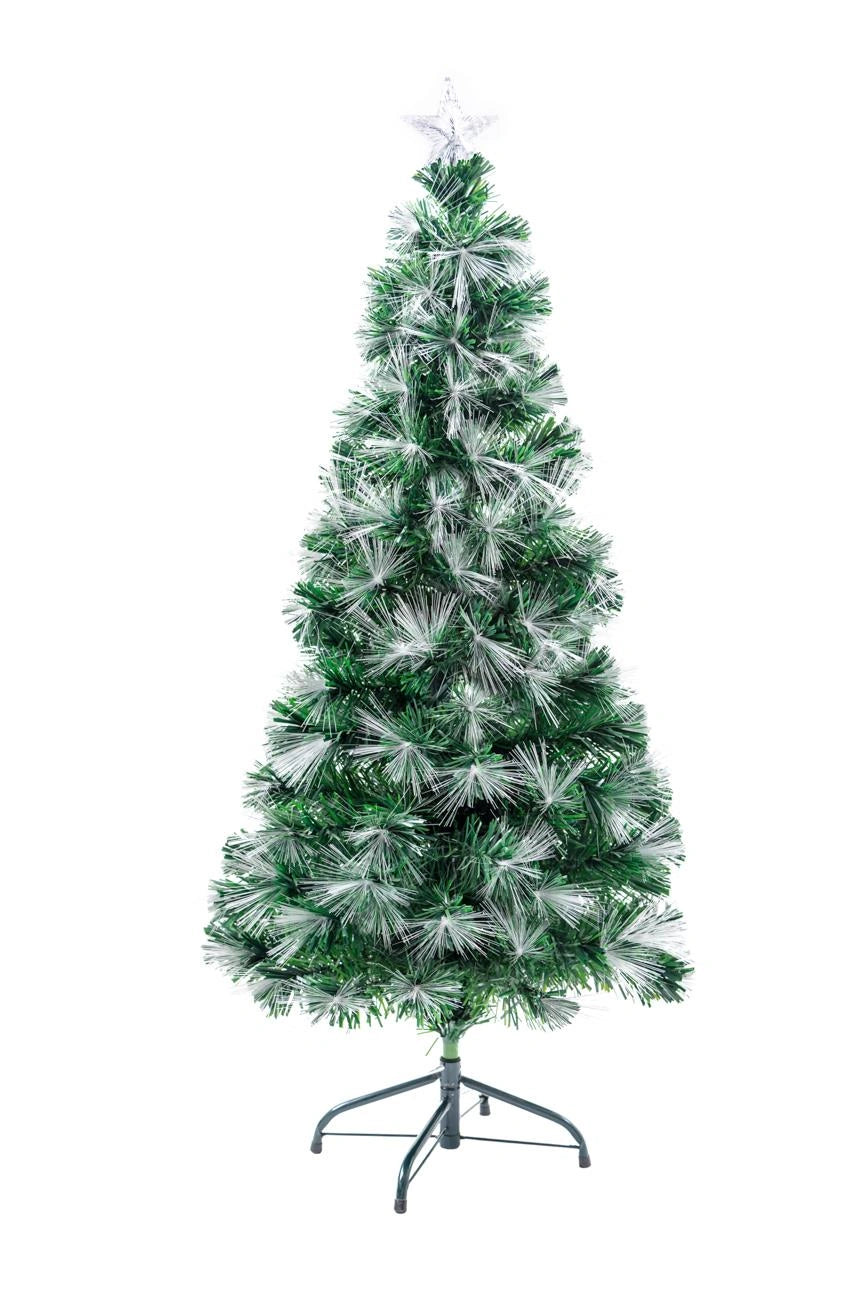 Pre-Lit Christmas Tree Fiber Optic Pine LED Lights Xmas Decor Galactic Star 4FT