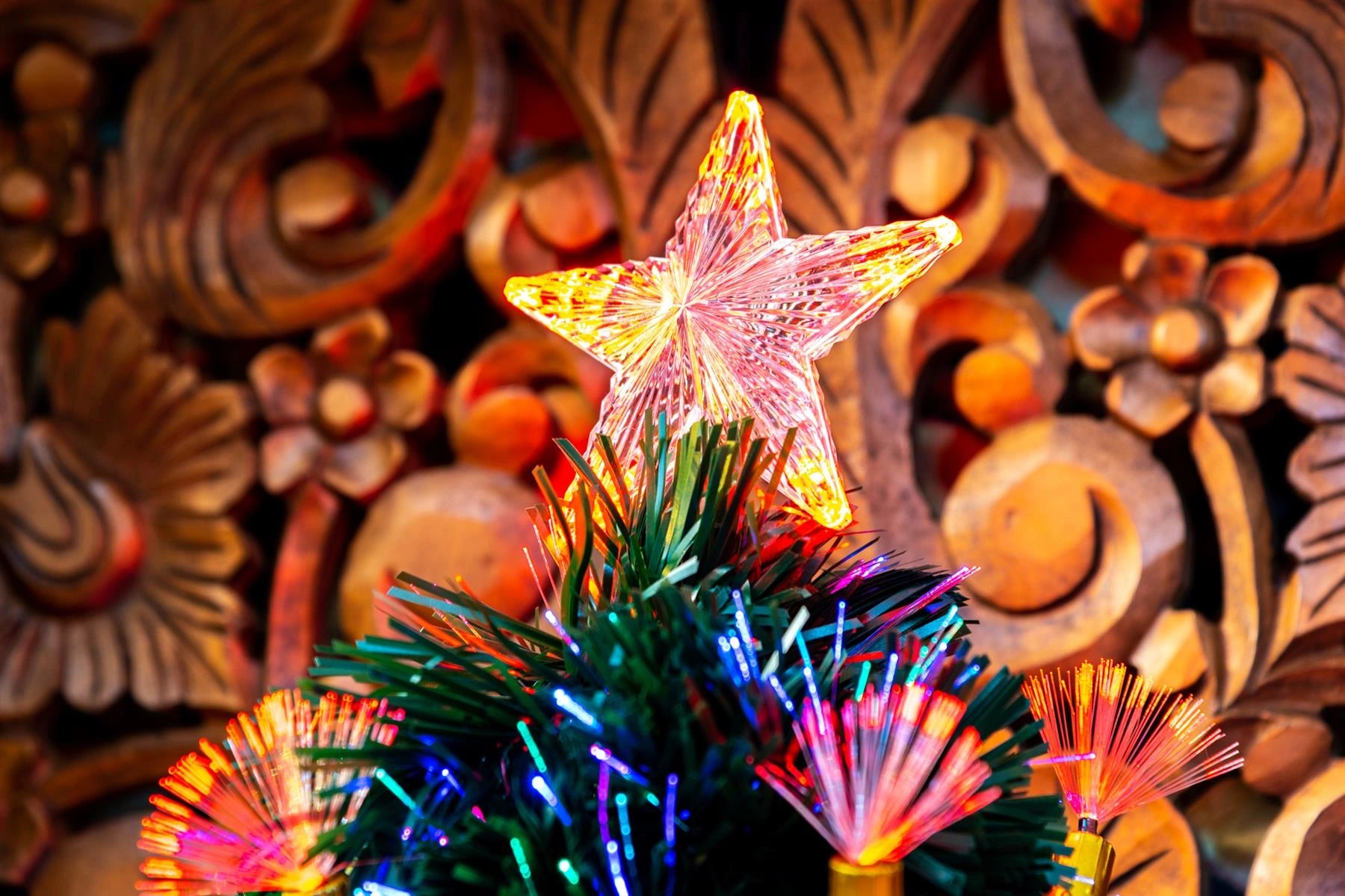 2FT Pre-Lit Christmas Tree Green Fiber Optic LED Lights Xmas Home Holiday Decor