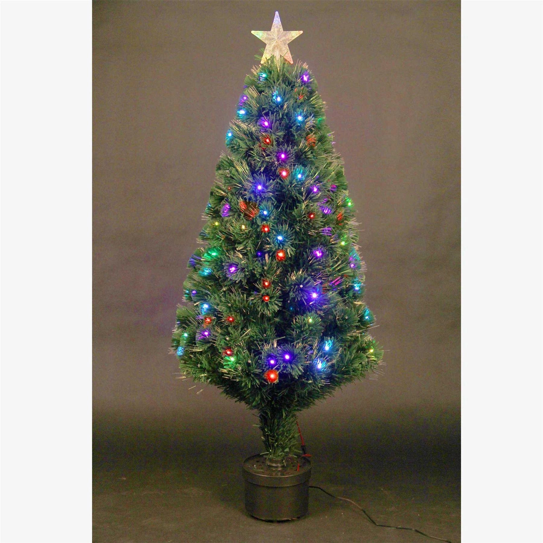 2FT Pre-Lit Christmas Tree Green Fiber Optic LED Light Xmas Home Holiday Decor