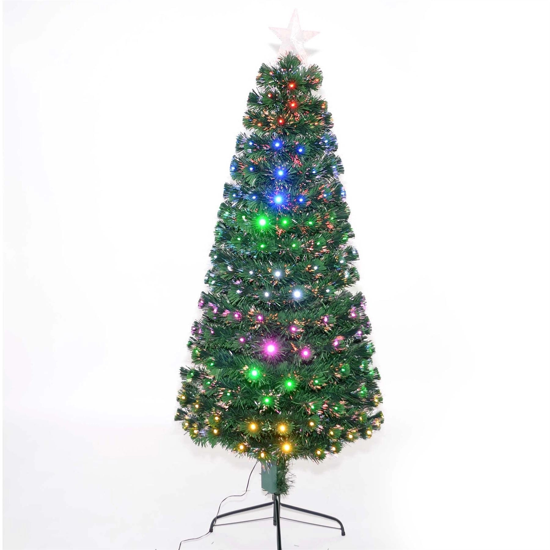 6FT Pre-Lit Christmas Tree Green Fiber Optic LED Light Xmas Home Holiday Decor