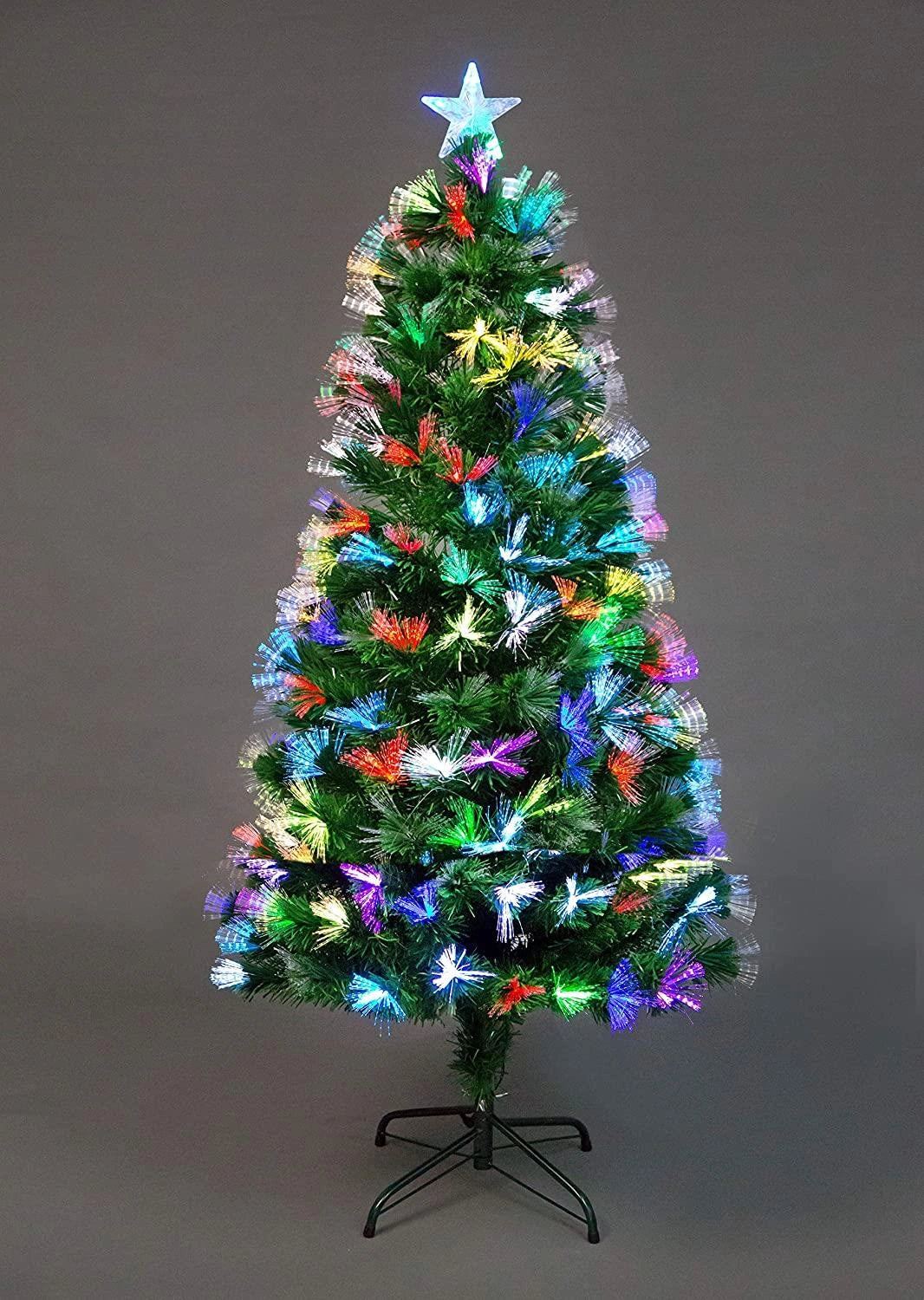 3FT Pre-Lit Christmas Tree Green Fiber Optic LED Lights Xmas Home Holiday Decor