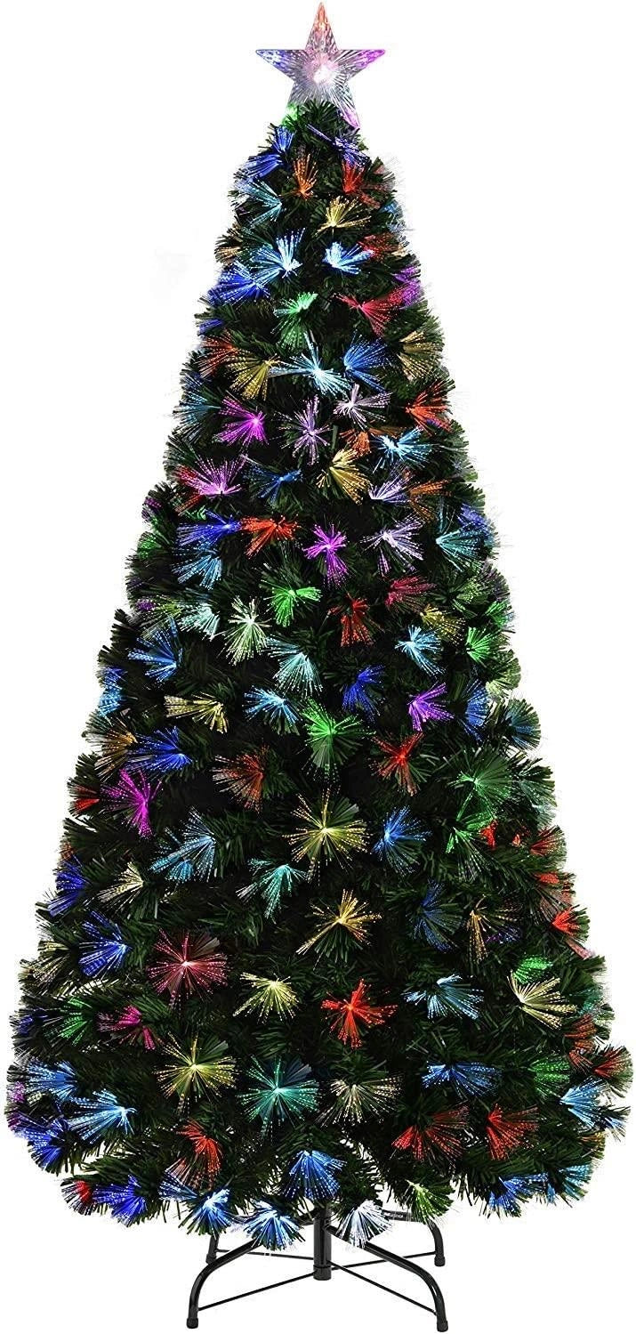 3ft Pre Lit Fibre Optic Christmas Tree Various Effects Xmas Home Decoration 90cm
