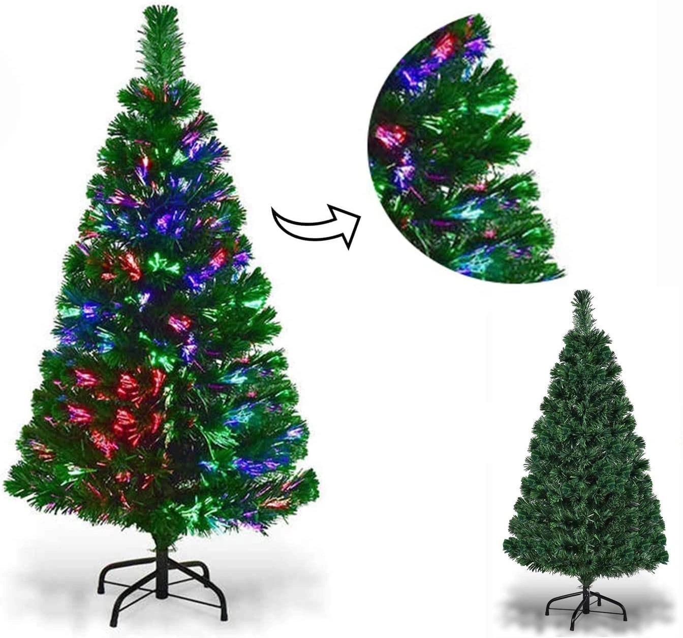 3ft Shatchi Fibre Optic Christmas Tree Various Effects Xmas Holiday d�coration