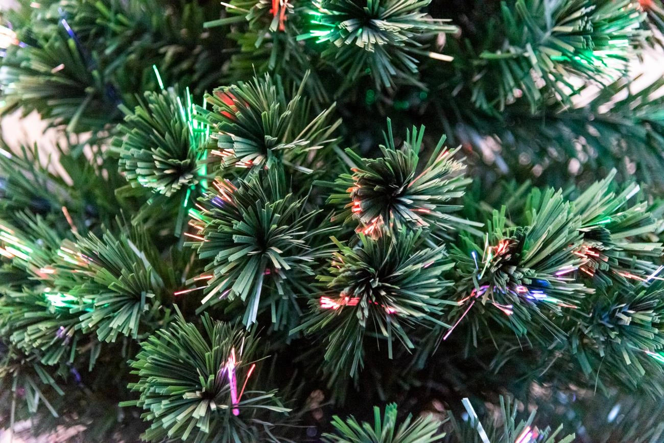 4FT Pre-Lit Christmas Tree Green Fiber Optic LED Lights Xmas Home Holiday Decor