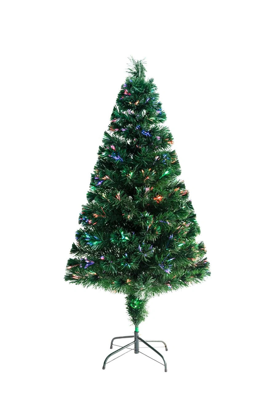 4FT Pre-Lit Christmas Tree Green Fiber Optic LED Lights Xmas Home Holiday Decor