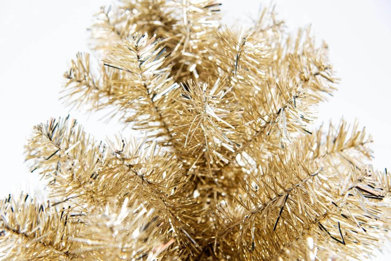 Champagne Gold Christmas Tree Artificial Bushy Tinsel Tip Xmas Home Decor 7FT UK