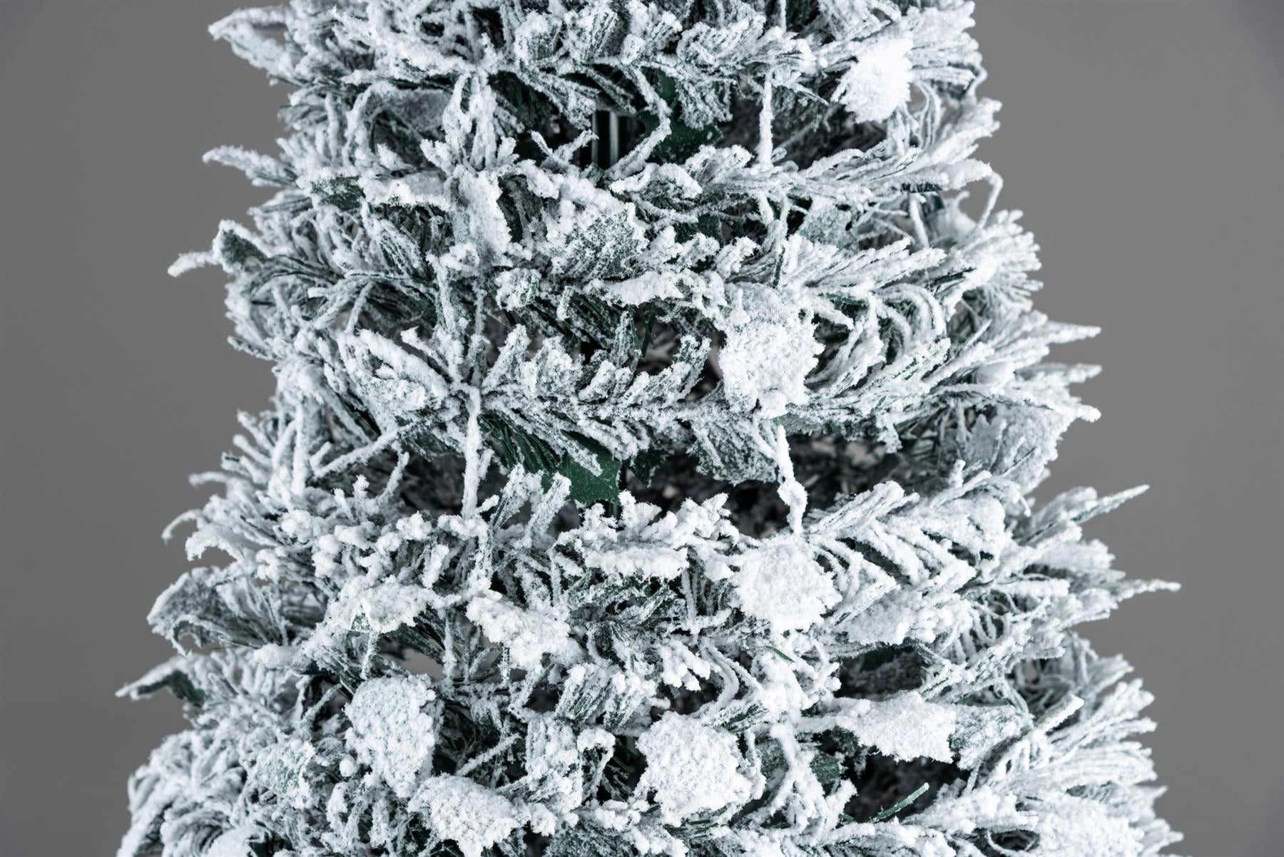 5FT Pre Lit Pop Up Christmas Tree LED Lights Decorated Snow Flocked Xmas Decor