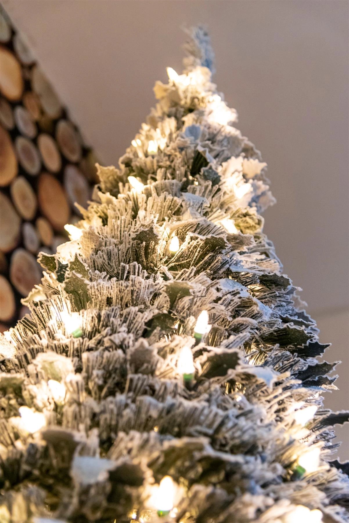 6FT Pre Lit Pop Up Christmas Tree LED Lights Decorated Snow Flocked Xmas Decor