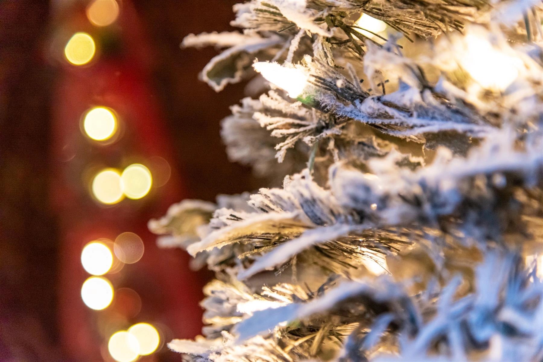 6FT Pre Lit Pop Up Christmas Tree LED Lights Decorated Snow Flocked Xmas Decor