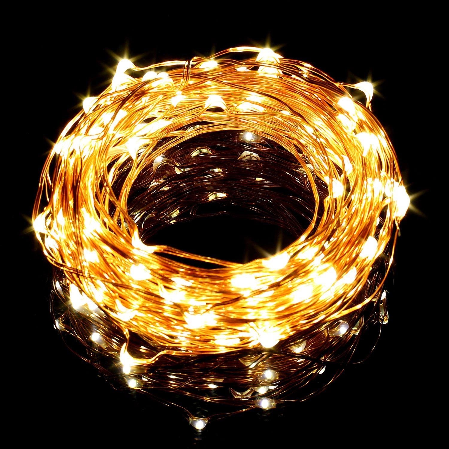 Christmas Fairy Lights 100LED Micro Rice Battery Operated Indoor Xmas Home Decor