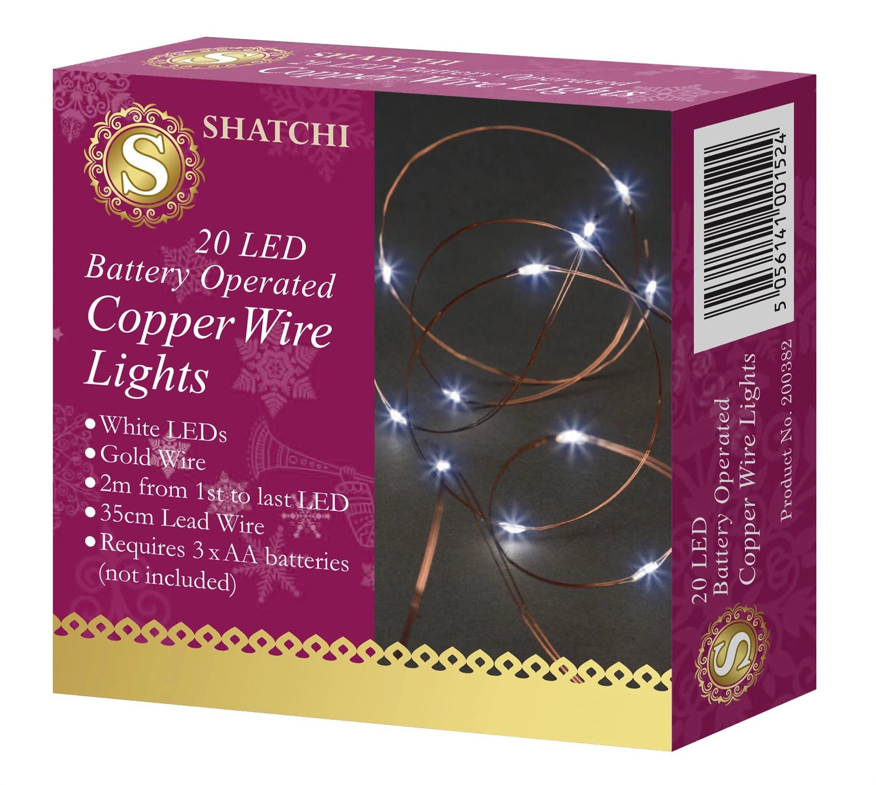 Christmas Fairy Lights 20LED Micro Rice Battery Operated Indoor Xmas Home Decor