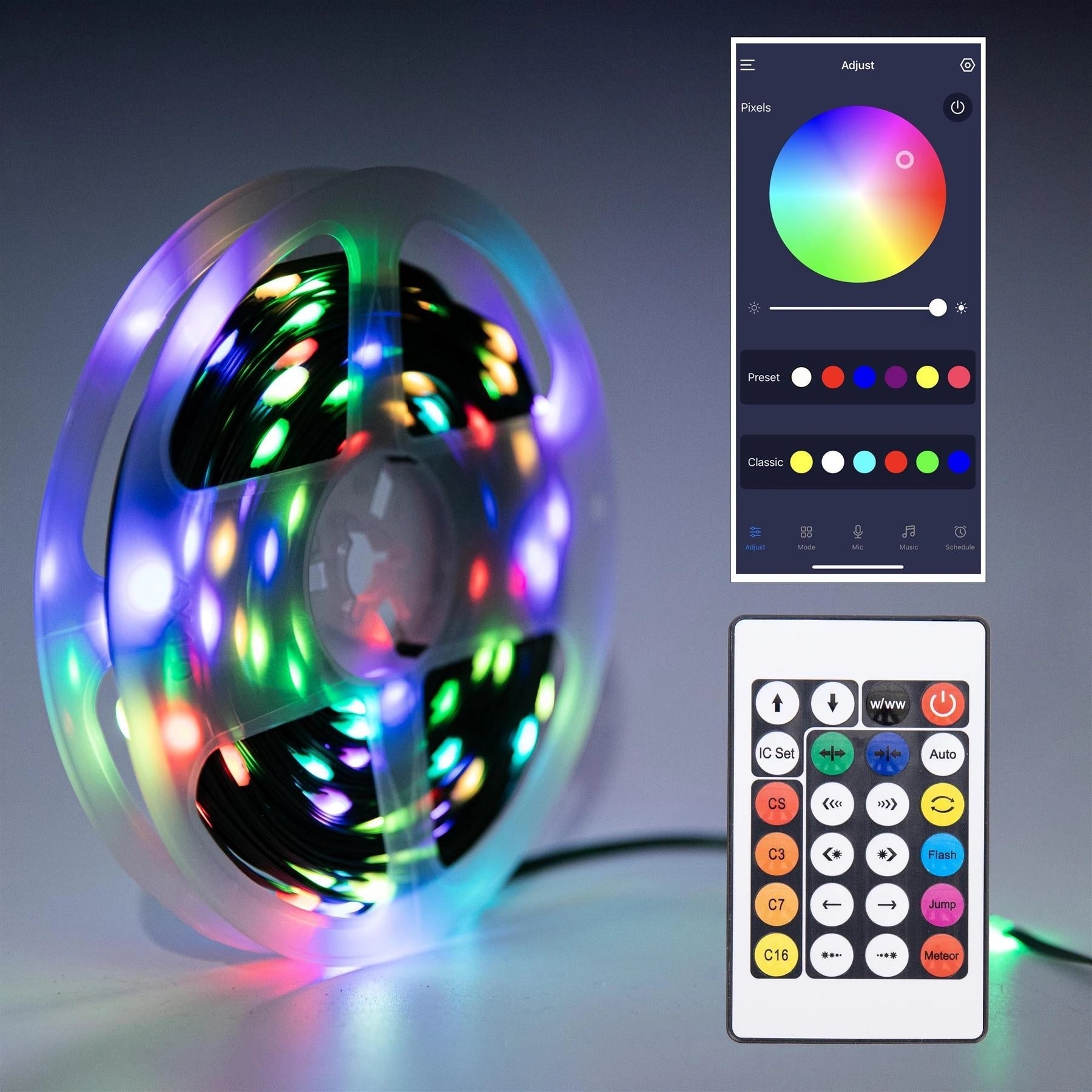 20M Christmas Decoration LED Strip Light Battery USB Operated Remote App Control