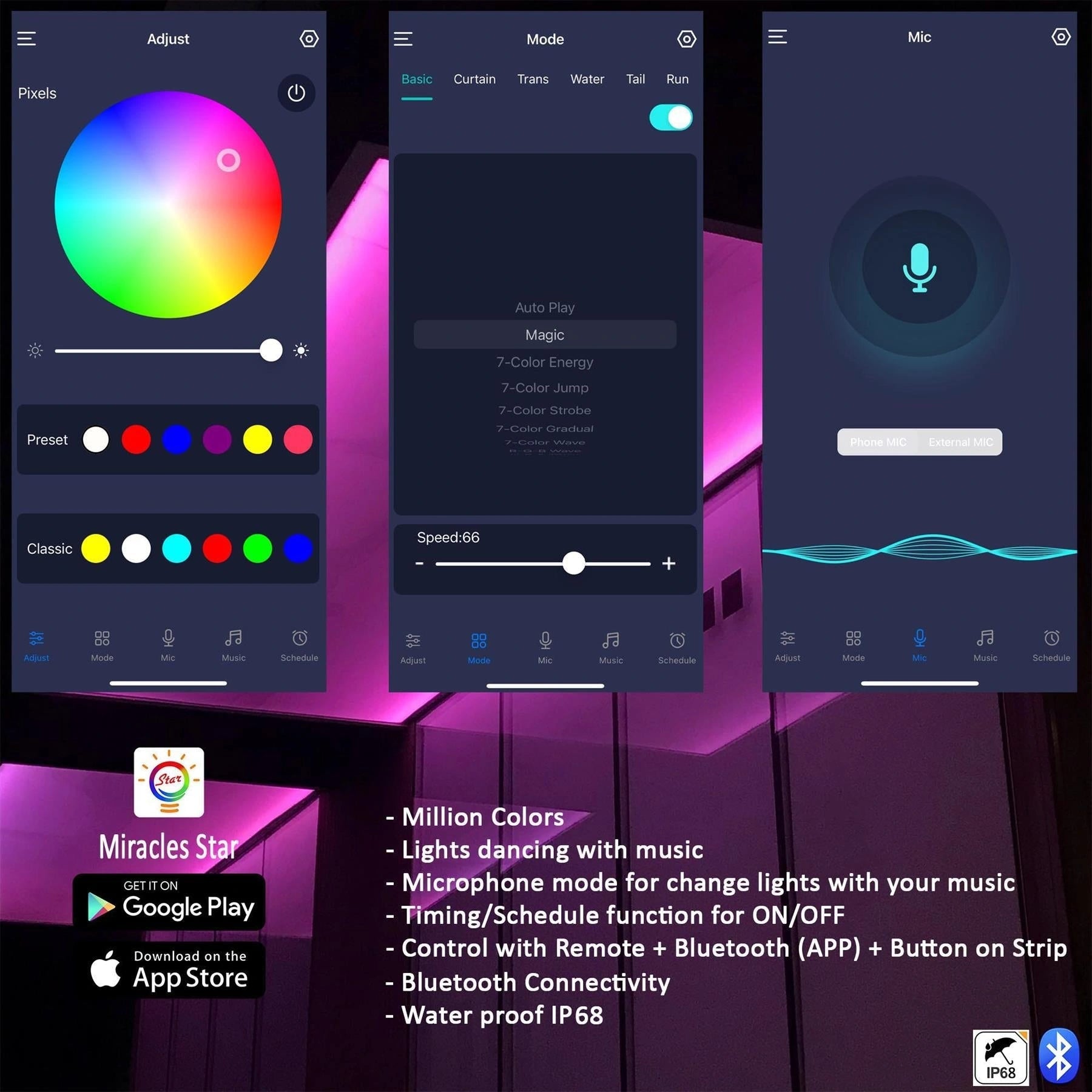 20M Christmas Decoration LED Strip Light Battery USB Operated Remote App Control