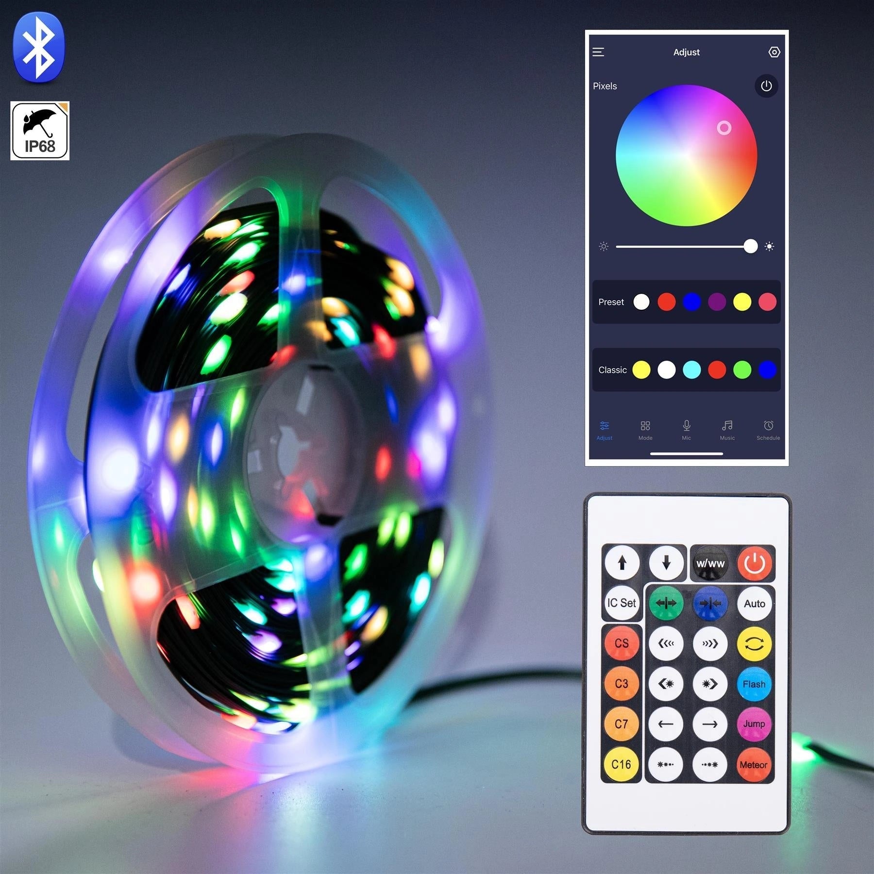 20M Christmas Decoration LED Strip Light Battery USB Operated Remote App Control