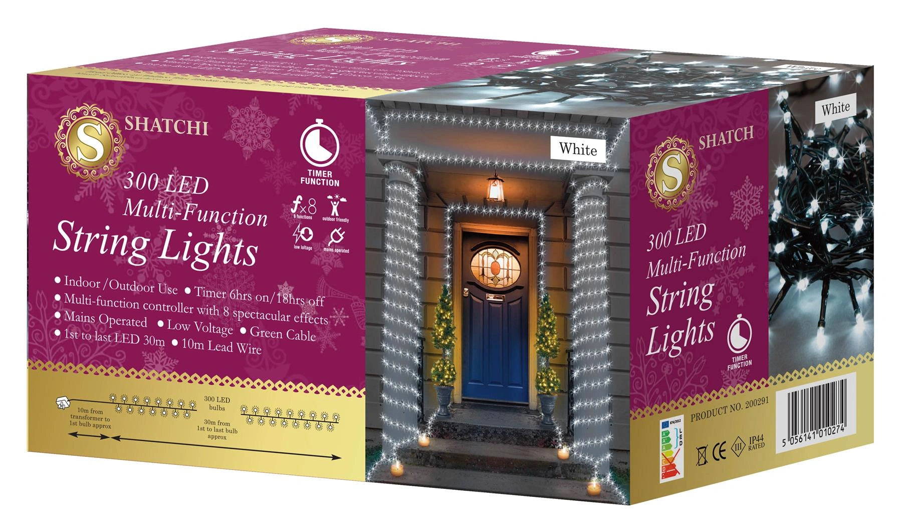 300 LED Fairy Lights Christmas Outdoor Main Plug-In Xmas Home Garden Tree Decor