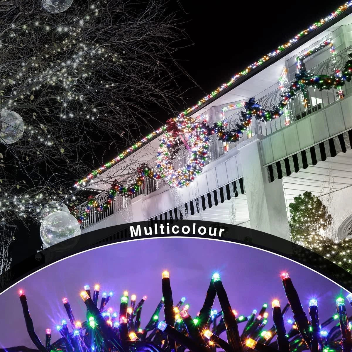 Christmas Fairy Lights 480 LED Cluster Indoor Outdoor Tree Home Xmas Decoration