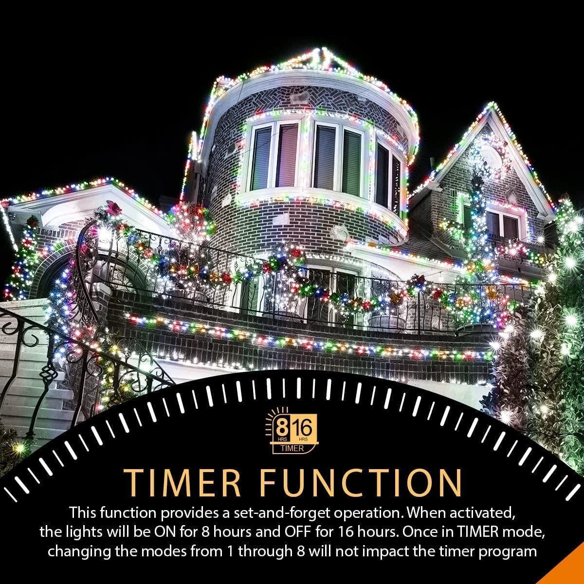 Christmas Fairy Lights 480 LED Cluster Indoor Outdoor Tree Home Xmas Decoration