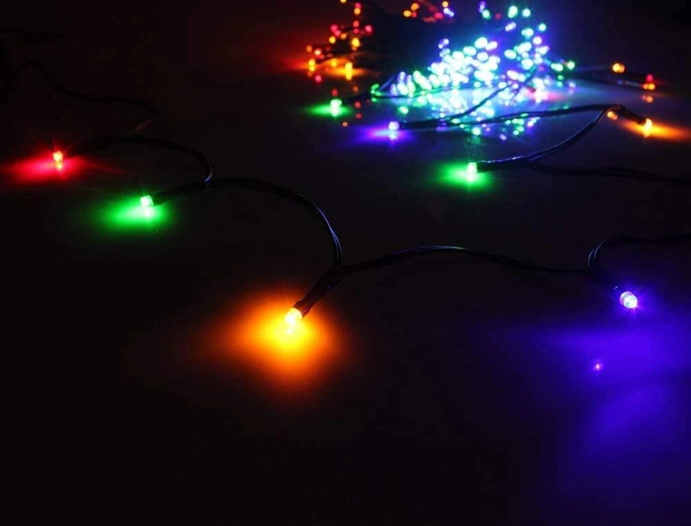 100 Christmas LED Fairy Lights Mains Plug-In Outdoor Garden Xmas Tree Home Decor