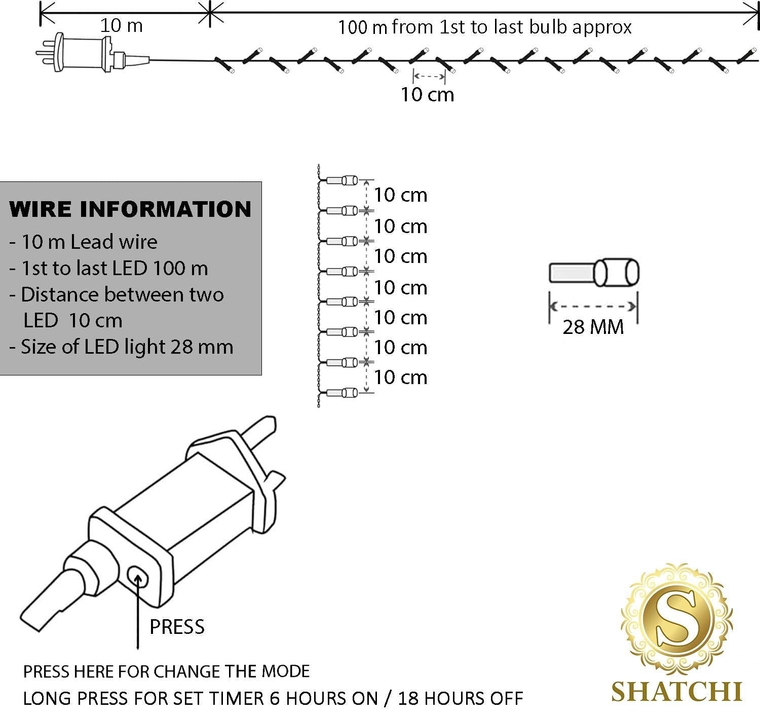 1000LED Light Christmas String Multifunction Mains Operated Xmas Tree Home Decor