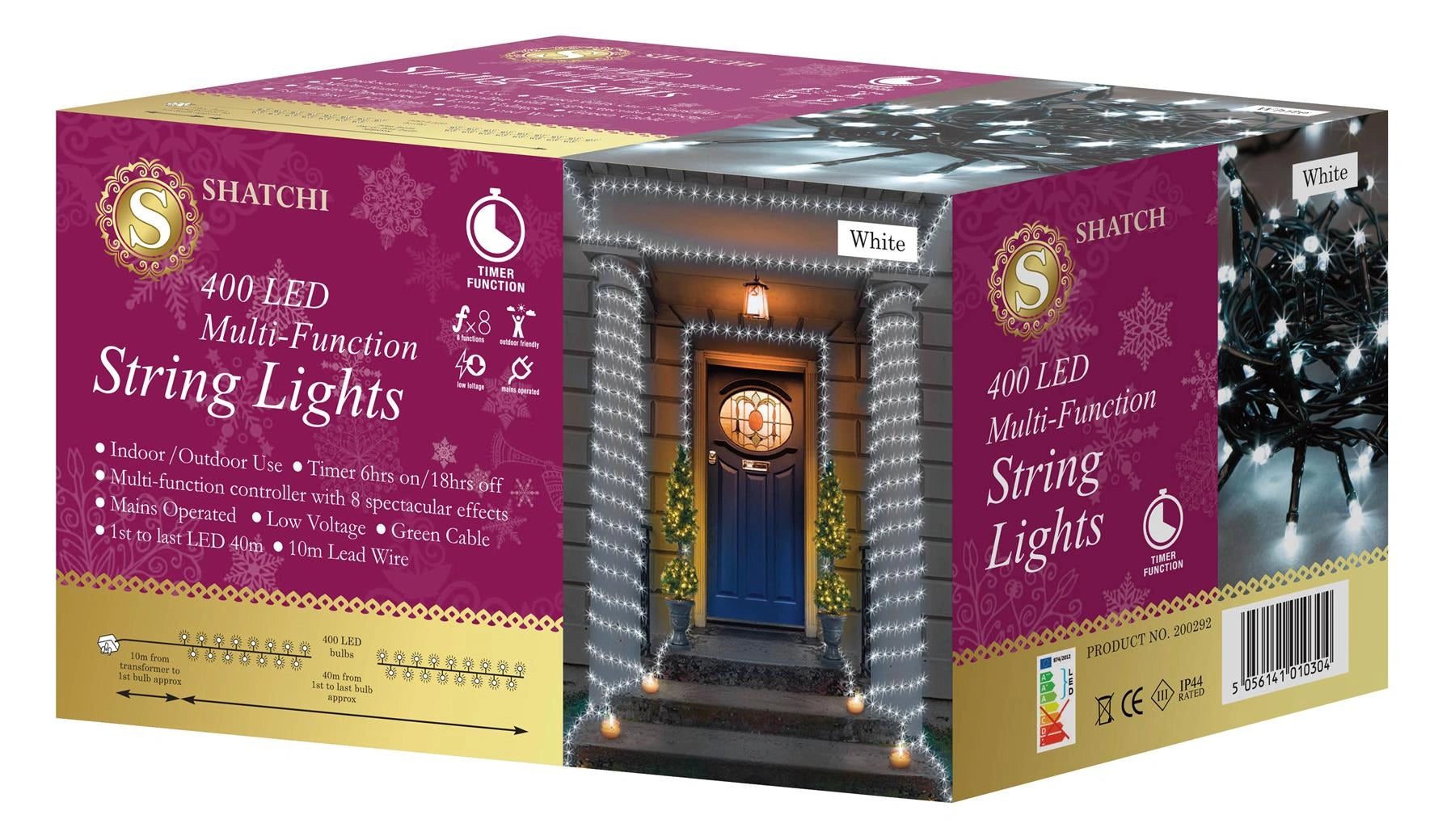 400 LED Fairy Lights Christmas Outdoor Main Plug-In Xmas Home Garden Tree Decor