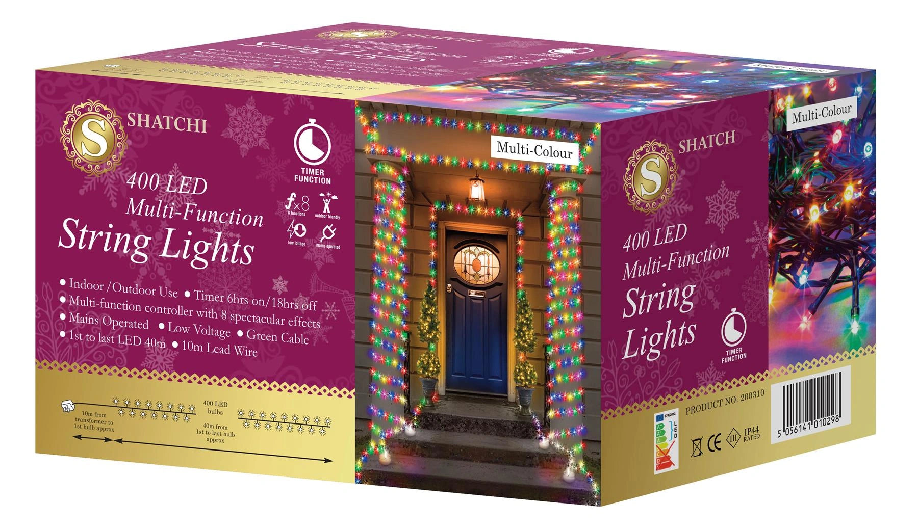 400 LED Fairy Lights Christmas Outdoor Main Plug-In Xmas Home Garden Tree Decor