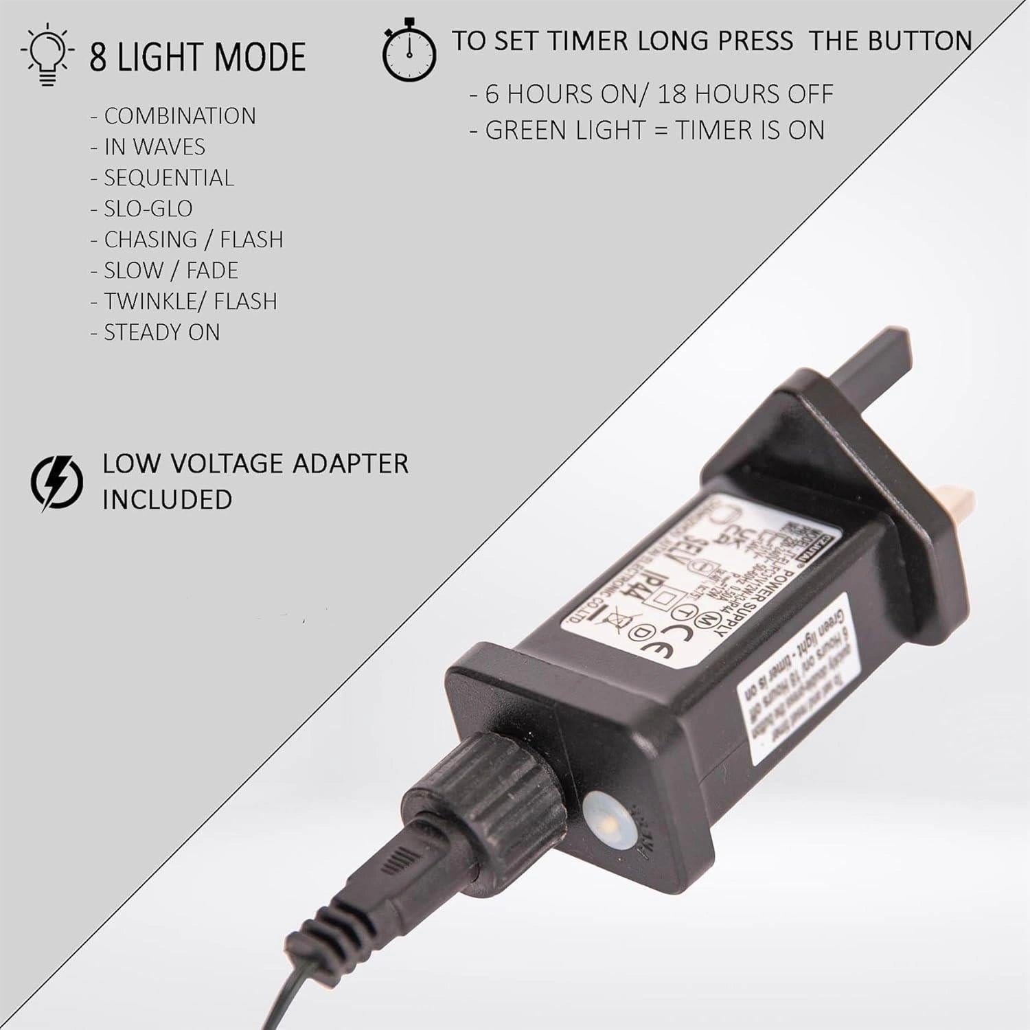 1000 Christmas LED Fairy Light Mains Plug-In Outdoor Garden Xmas Tree Home Decor